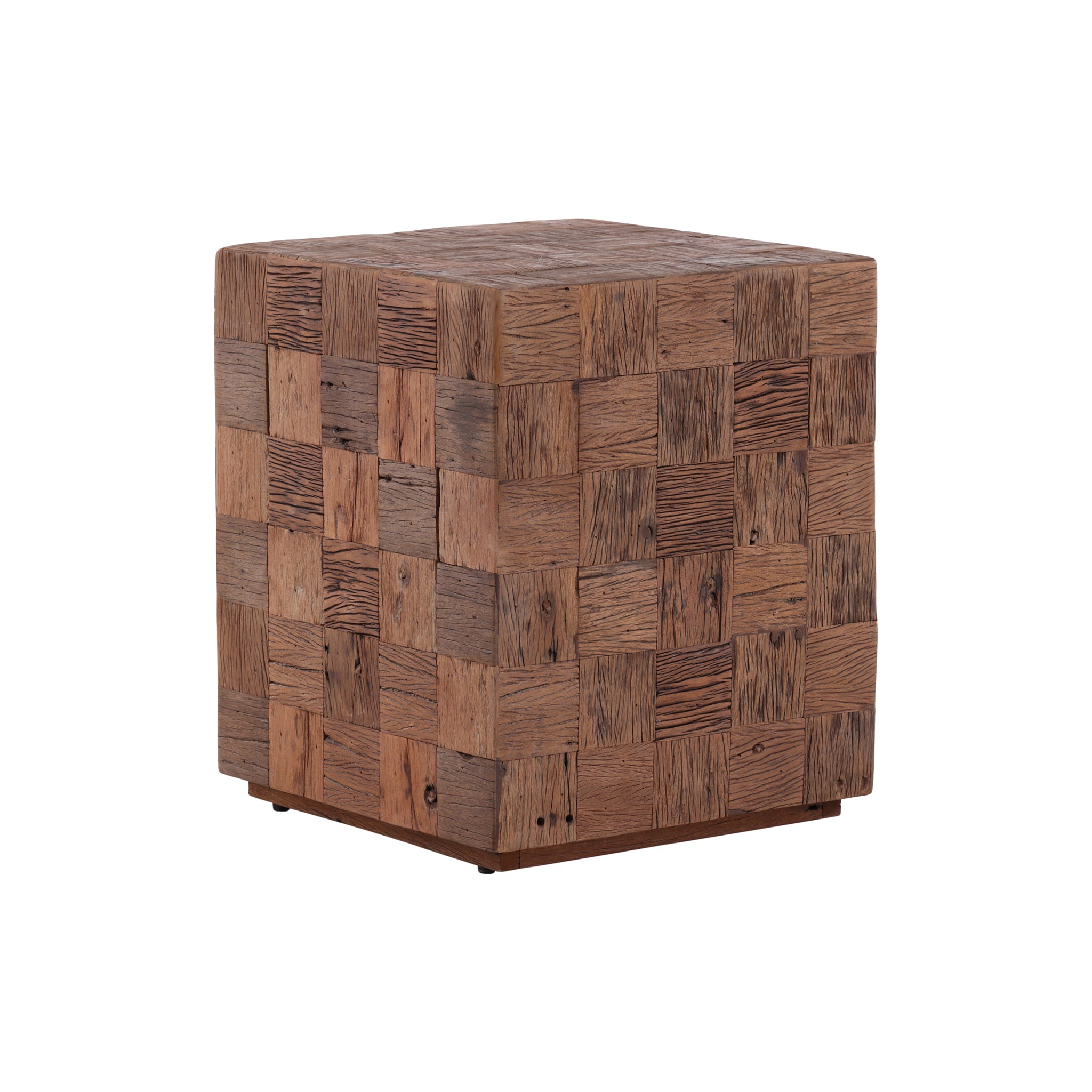 Bhavnagar Reclaimed Wood Cube Table - Wisteria