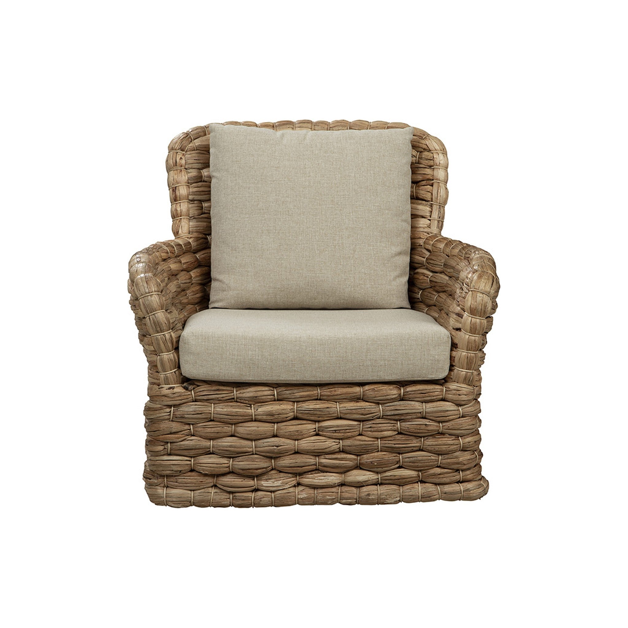 Tobago Woven Banana Leaf Swivel Chair - Wisteria