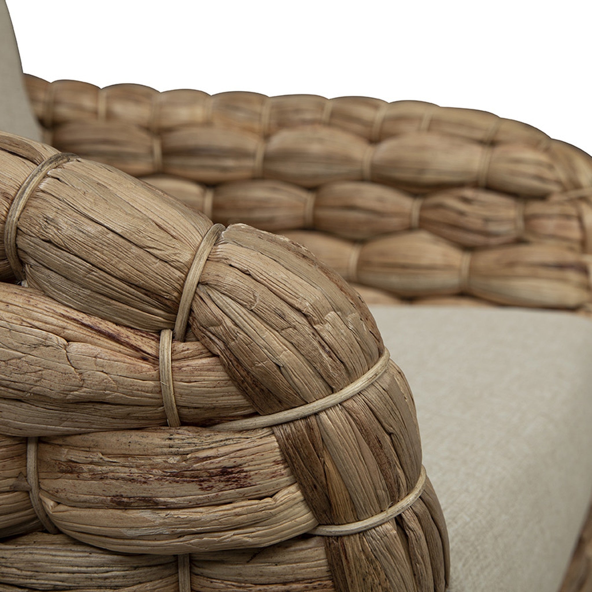 Tobago Woven Banana Leaf Swivel Chair - Wisteria