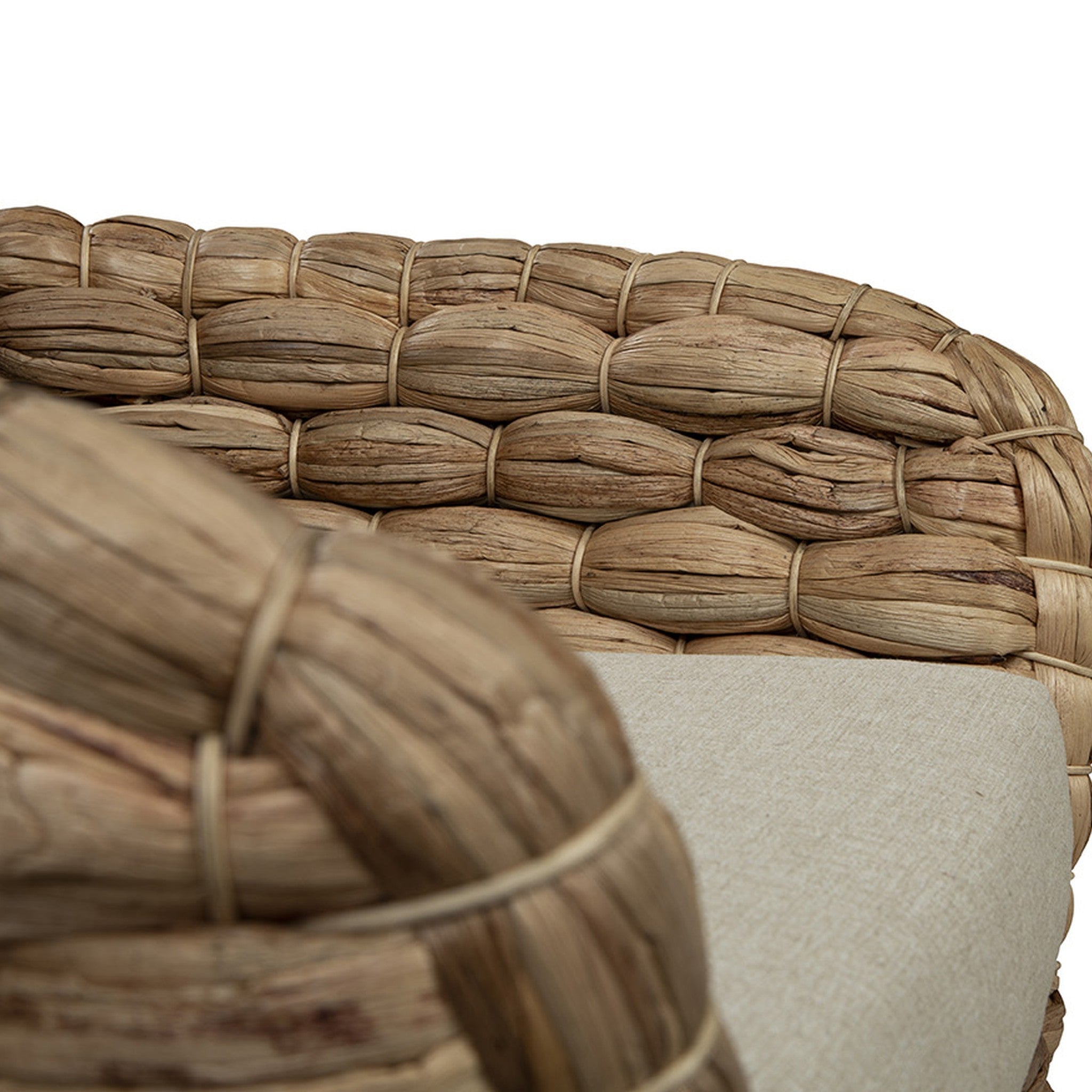 Tobago Woven Banana Leaf Swivel Chair - Wisteria