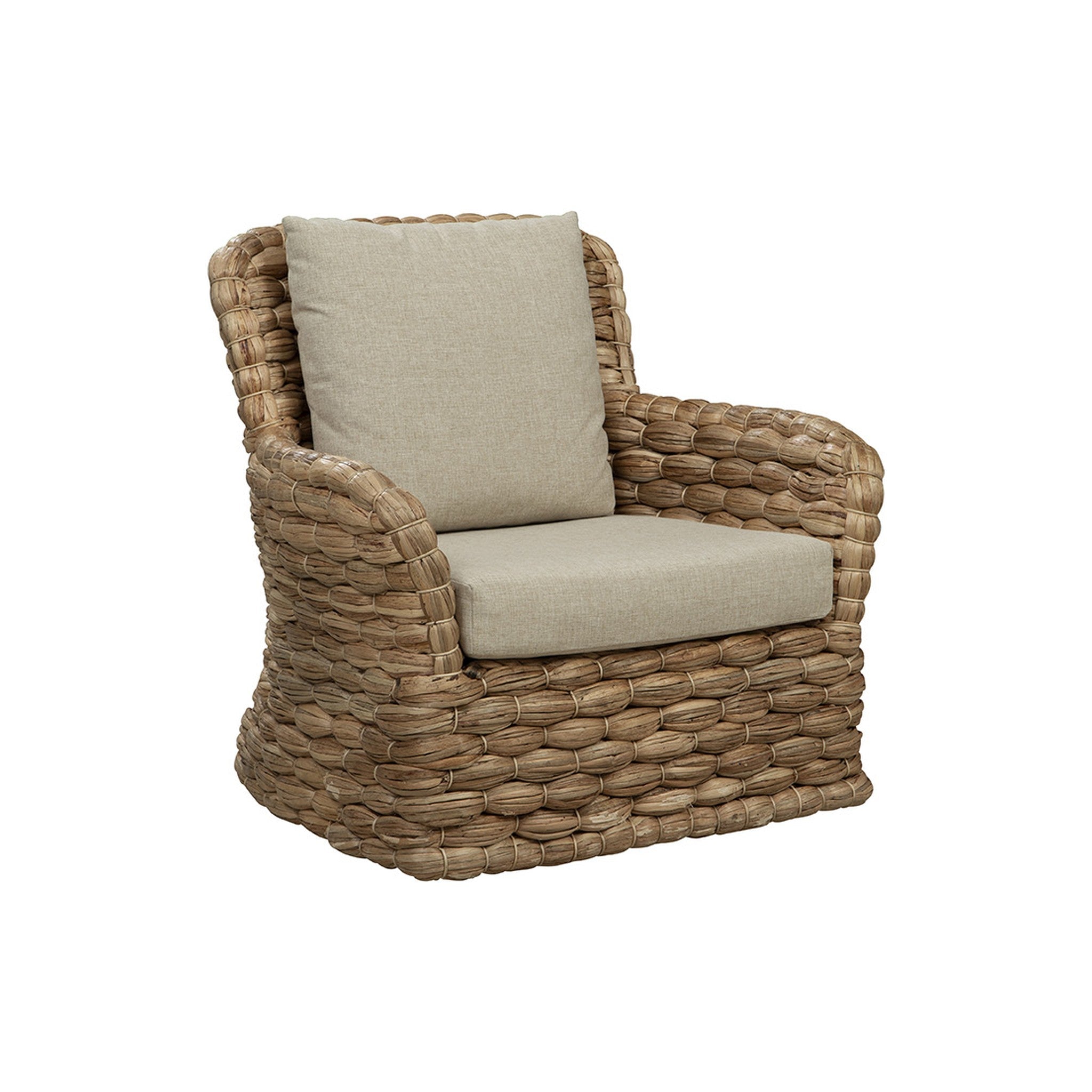 Tobago Woven Banana Leaf Swivel Chair - Wisteria