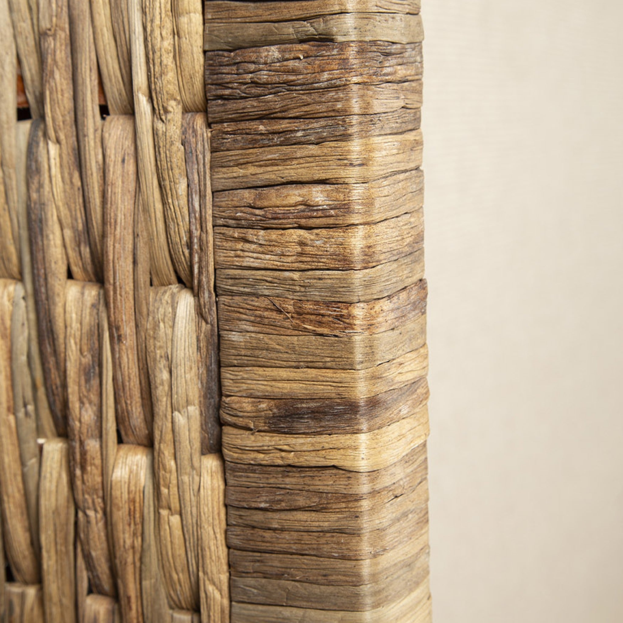 Flores Woven Banana Leaf and Upholstered King Bed - Wisteria