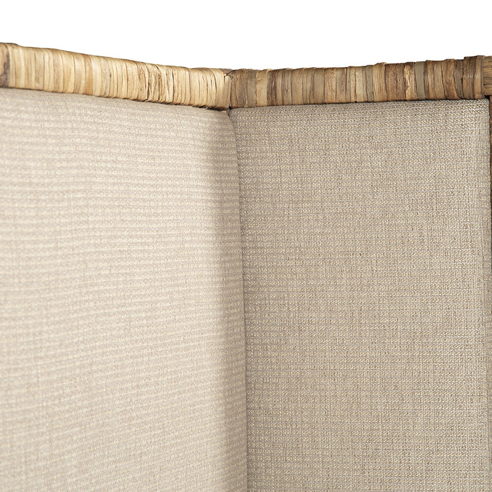 Flores Woven Banana Leaf and Upholstered King Bed - Wisteria