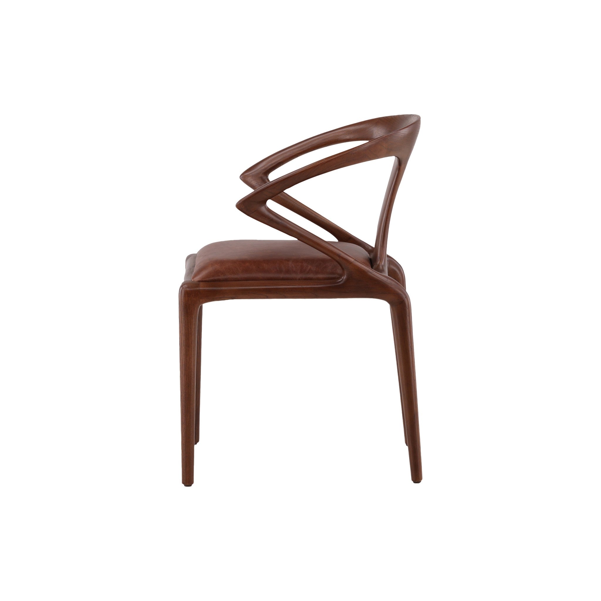Odense Solid Ash Wood and Leather Dining Arm Chair - Wisteria