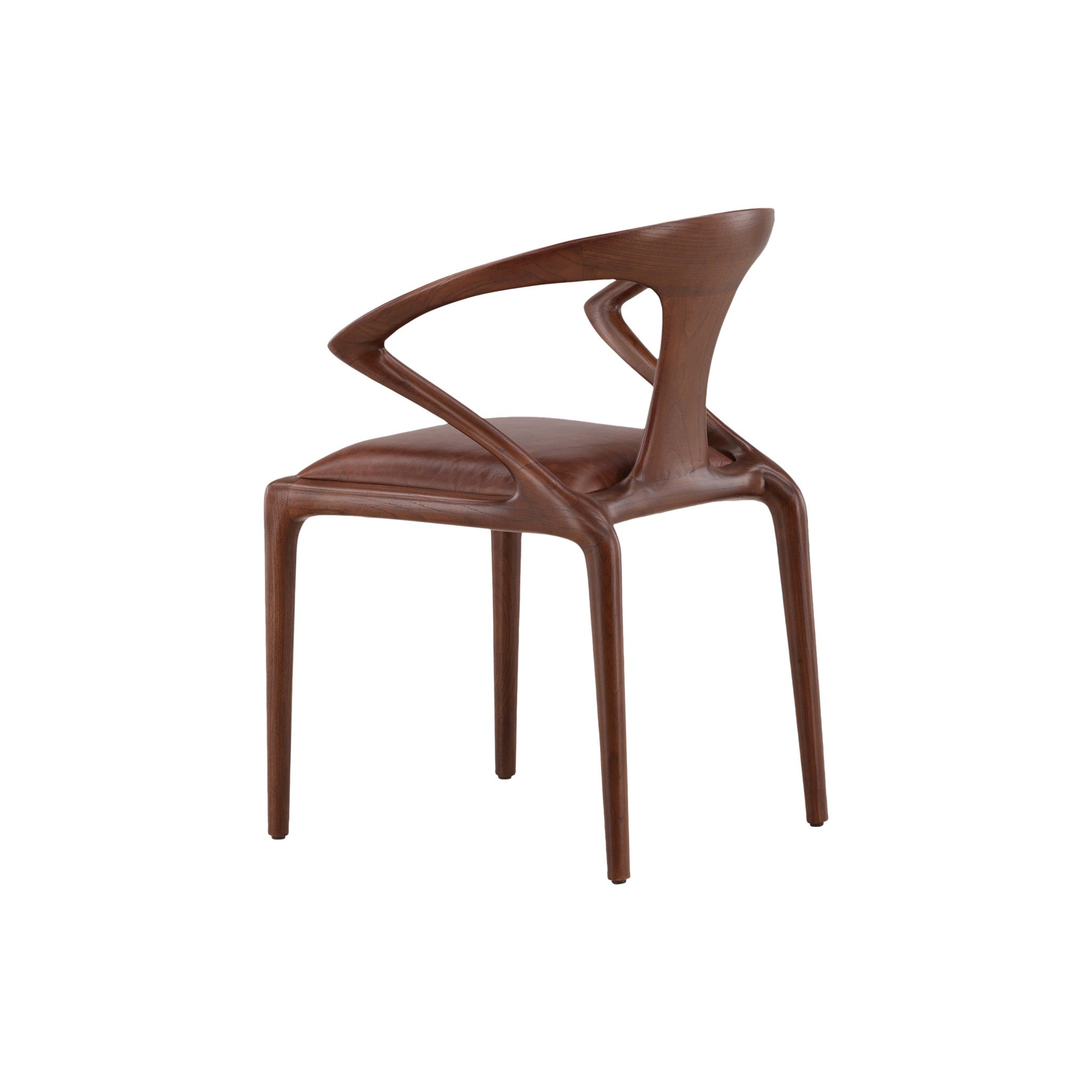 Odense Solid Ash Wood and Leather Dining Arm Chair - Wisteria