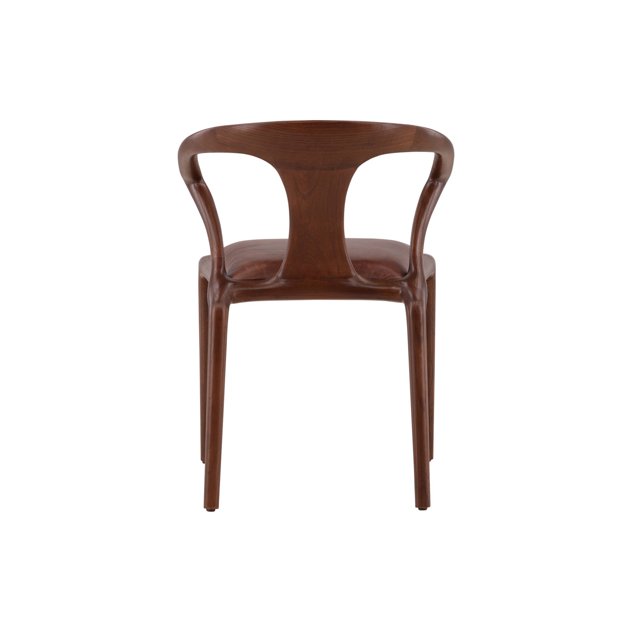Odense Solid Ash Wood and Leather Dining Arm Chair - Wisteria