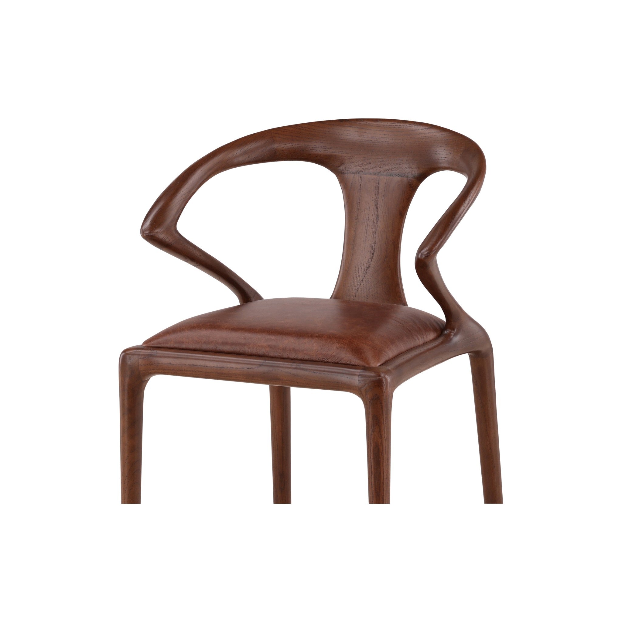 Odense Solid Ash Wood and Leather Dining Arm Chair - Wisteria