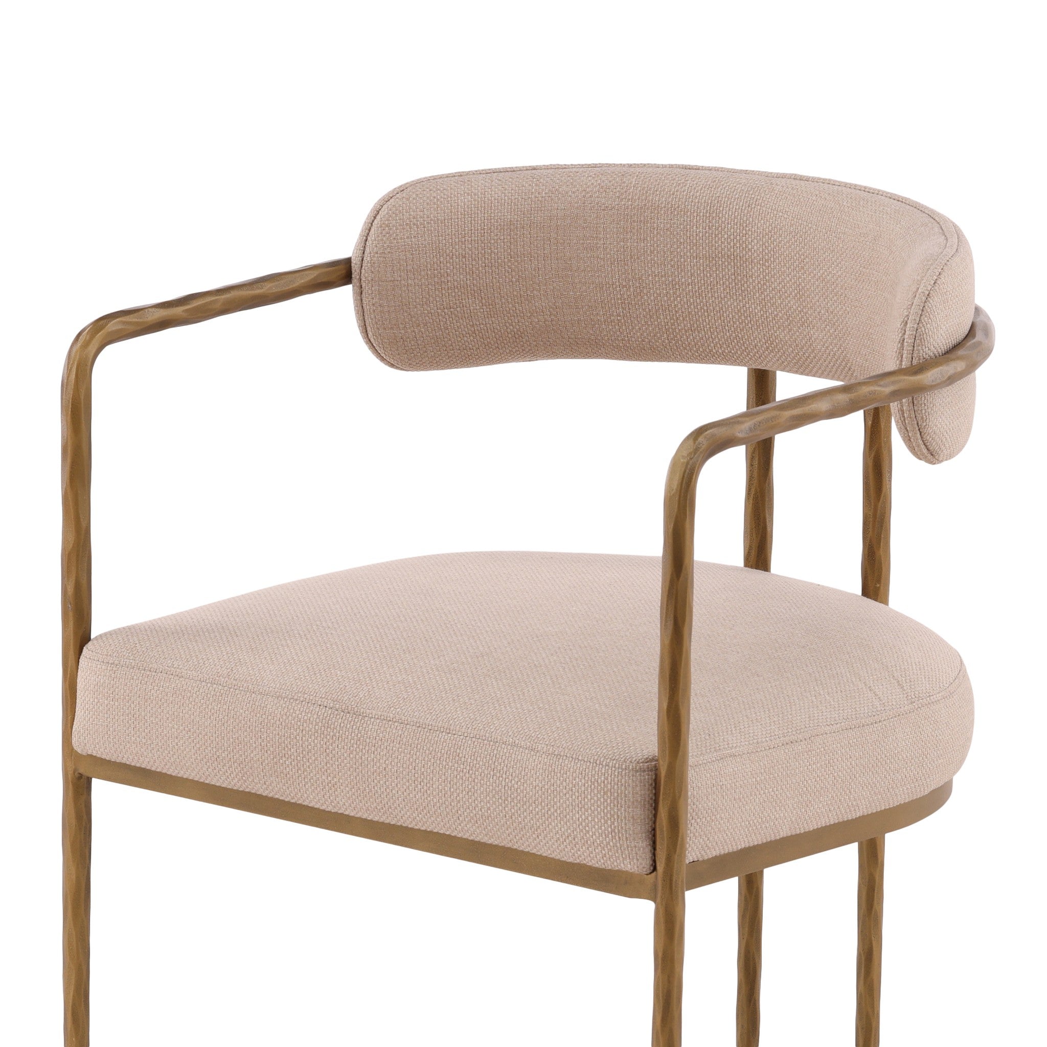 Ubeda Hand Hammered Metal and Woven Fabric Dining Armchair - Wisteria