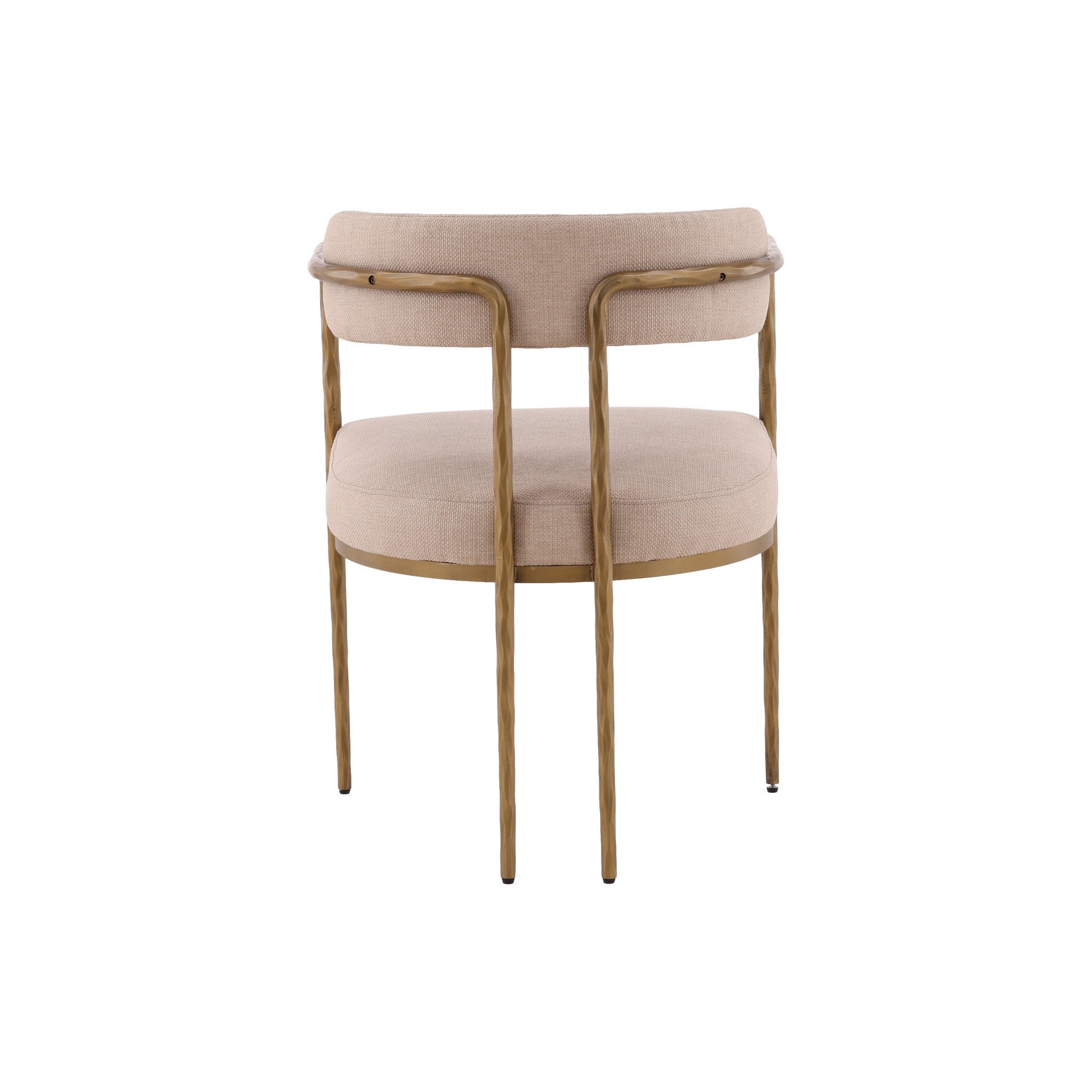 Ubeda Hand Hammered Metal and Woven Fabric Dining Armchair - Wisteria