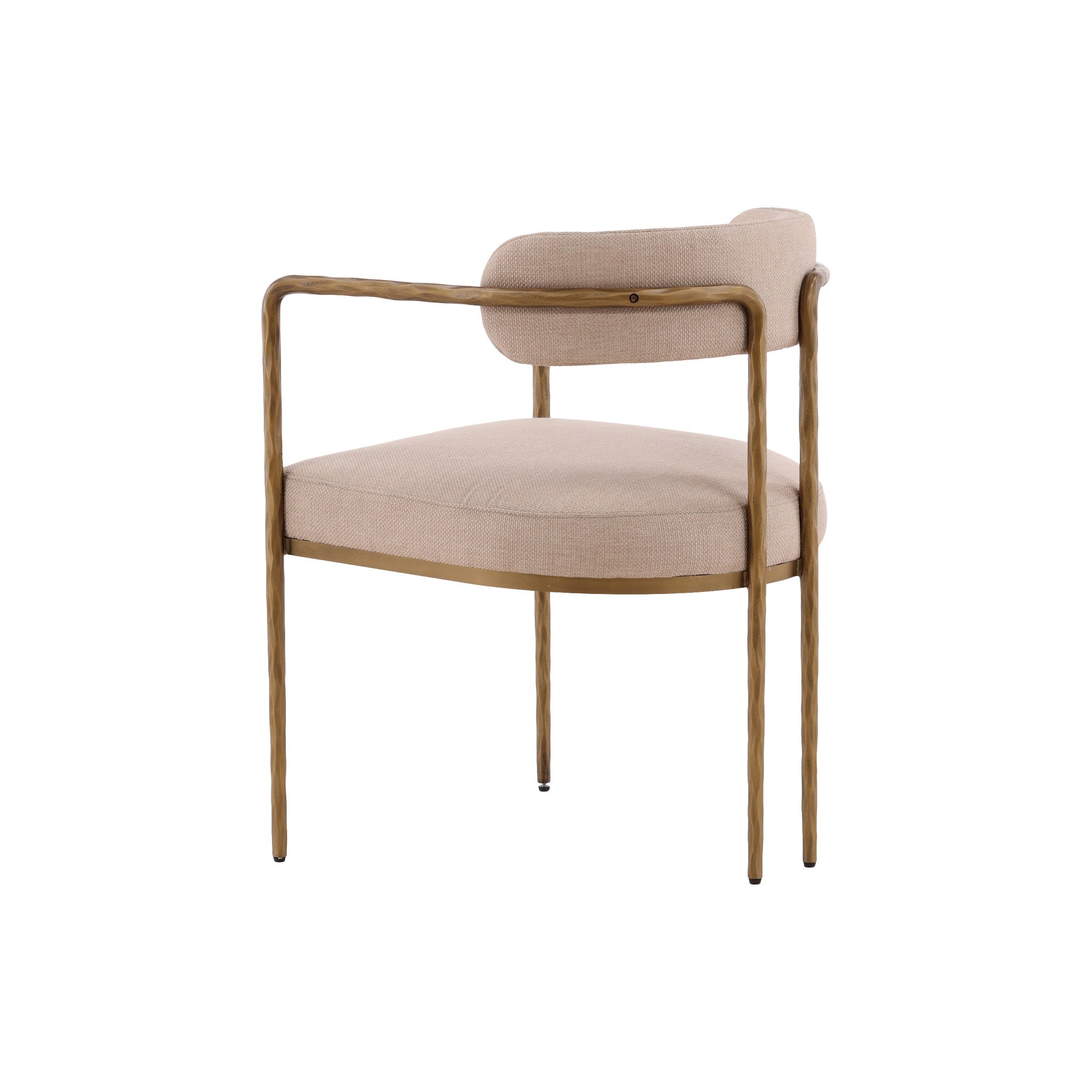 Ubeda Hand Hammered Metal and Woven Fabric Dining Armchair - Wisteria