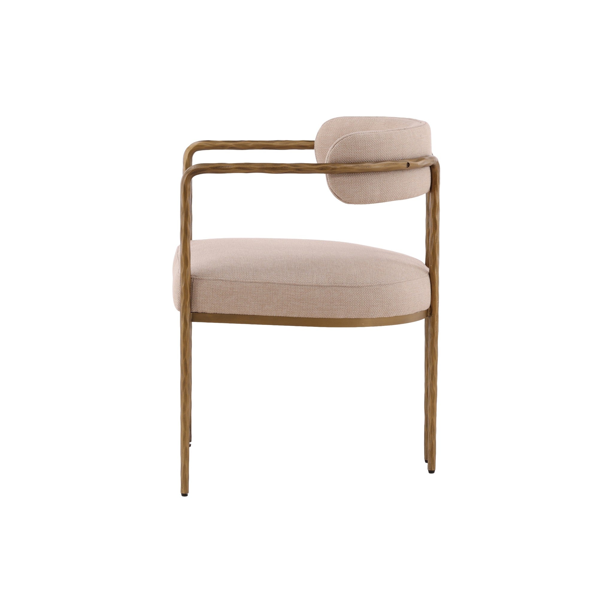 Ubeda Hand Hammered Metal and Woven Fabric Dining Armchair - Wisteria