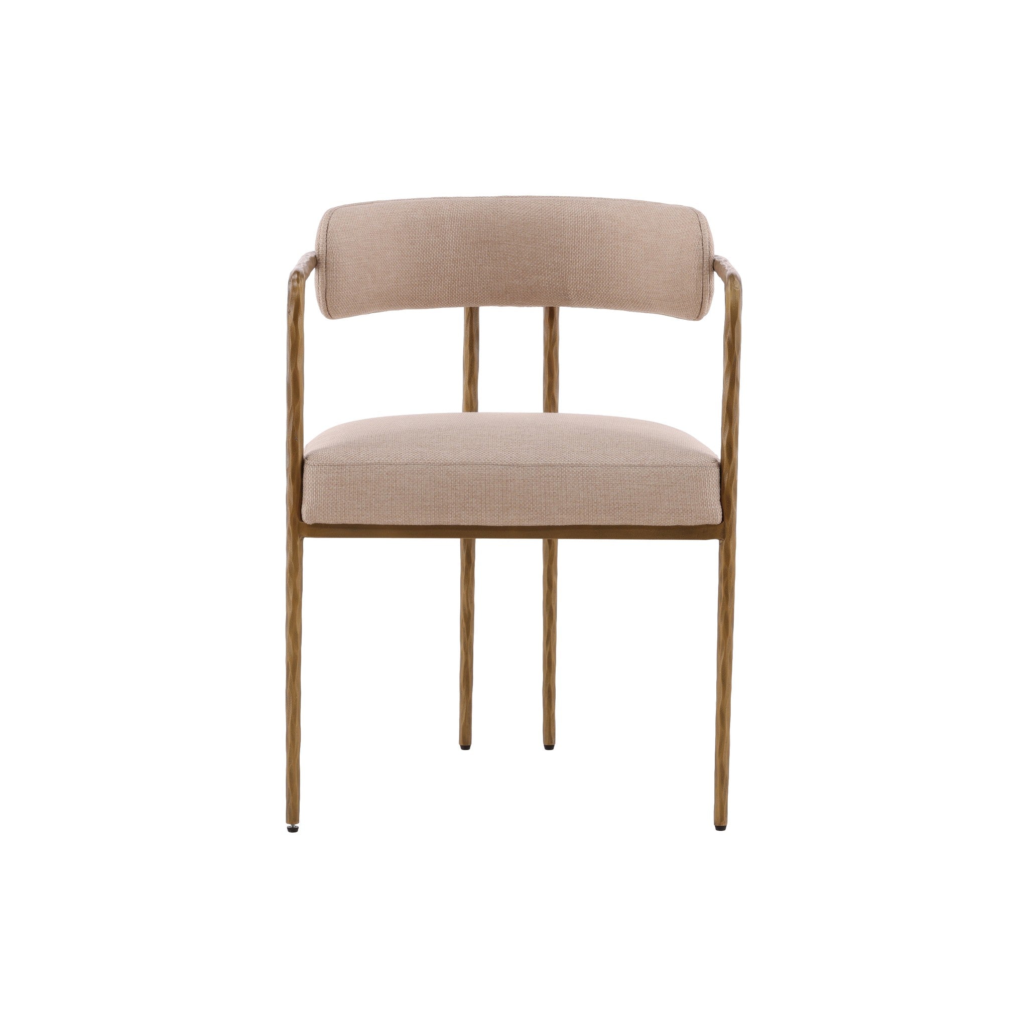 Ubeda Hand Hammered Metal and Woven Fabric Dining Armchair - Wisteria