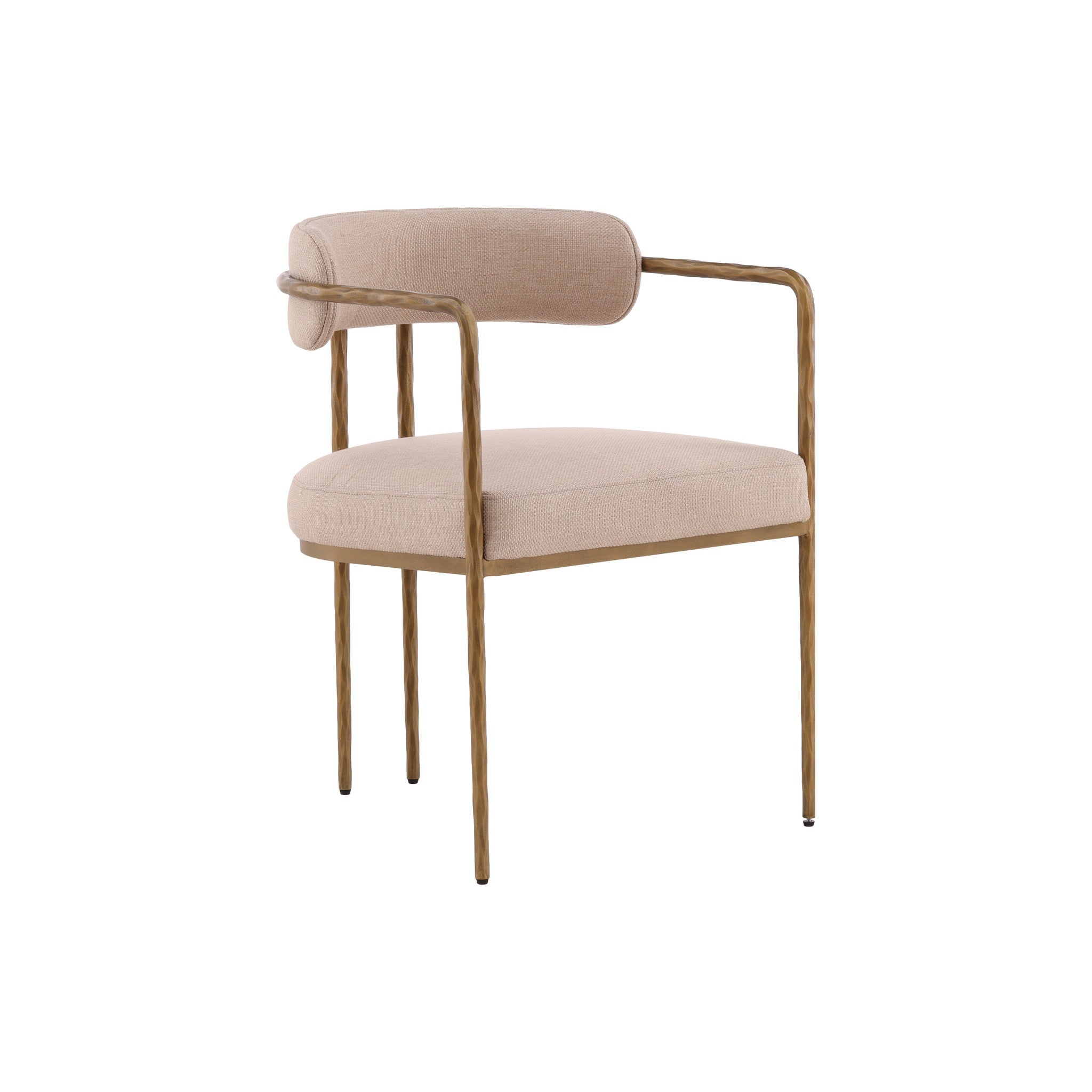 Ubeda Hand Hammered Metal and Woven Fabric Dining Armchair - Wisteria