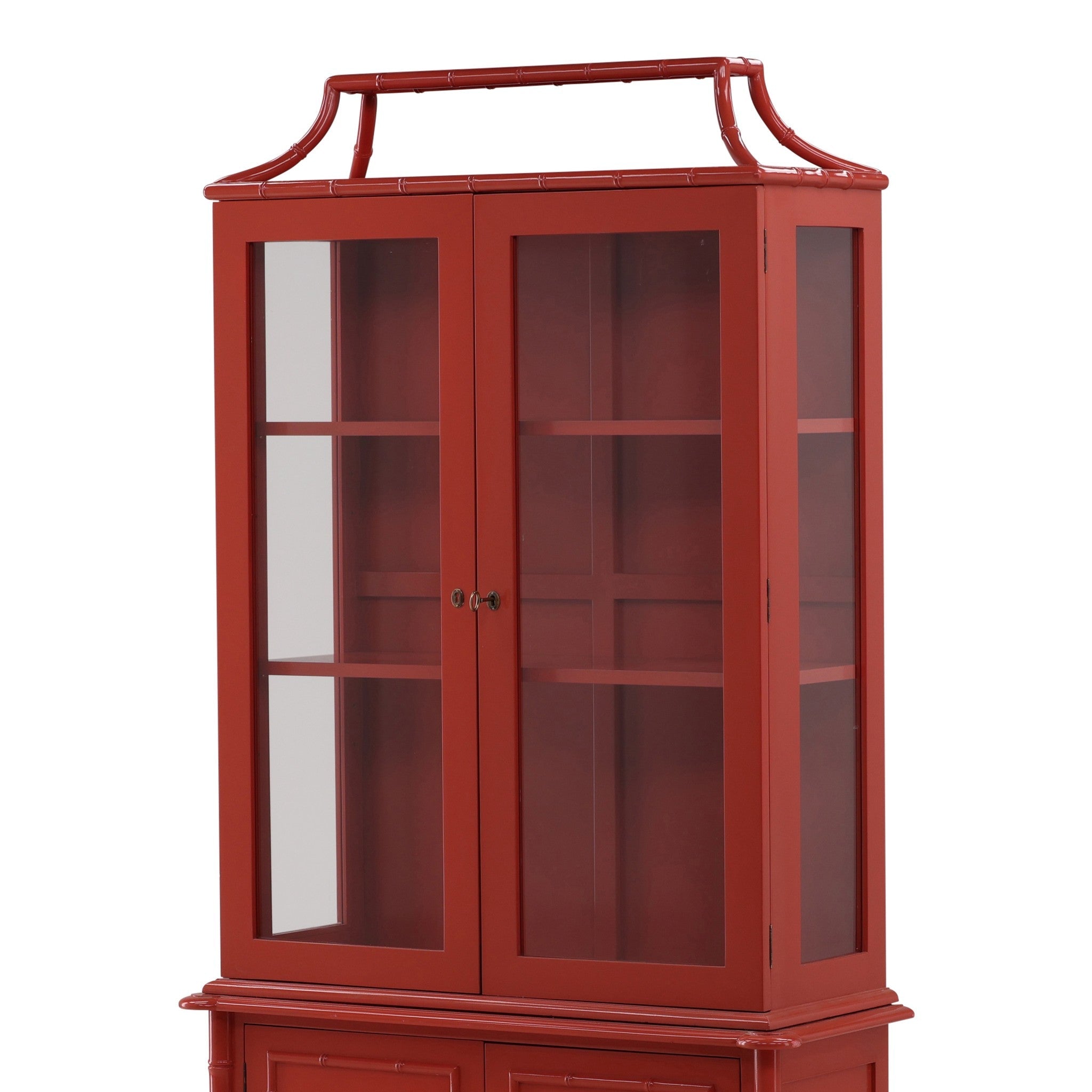 Simla Faux Bamboo Painted Wood Display Cabinet - Wisteria