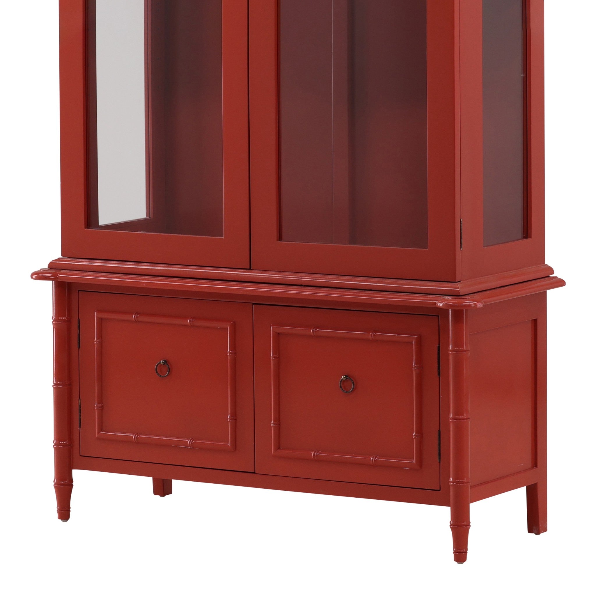 Simla Faux Bamboo Painted Wood Display Cabinet - Wisteria