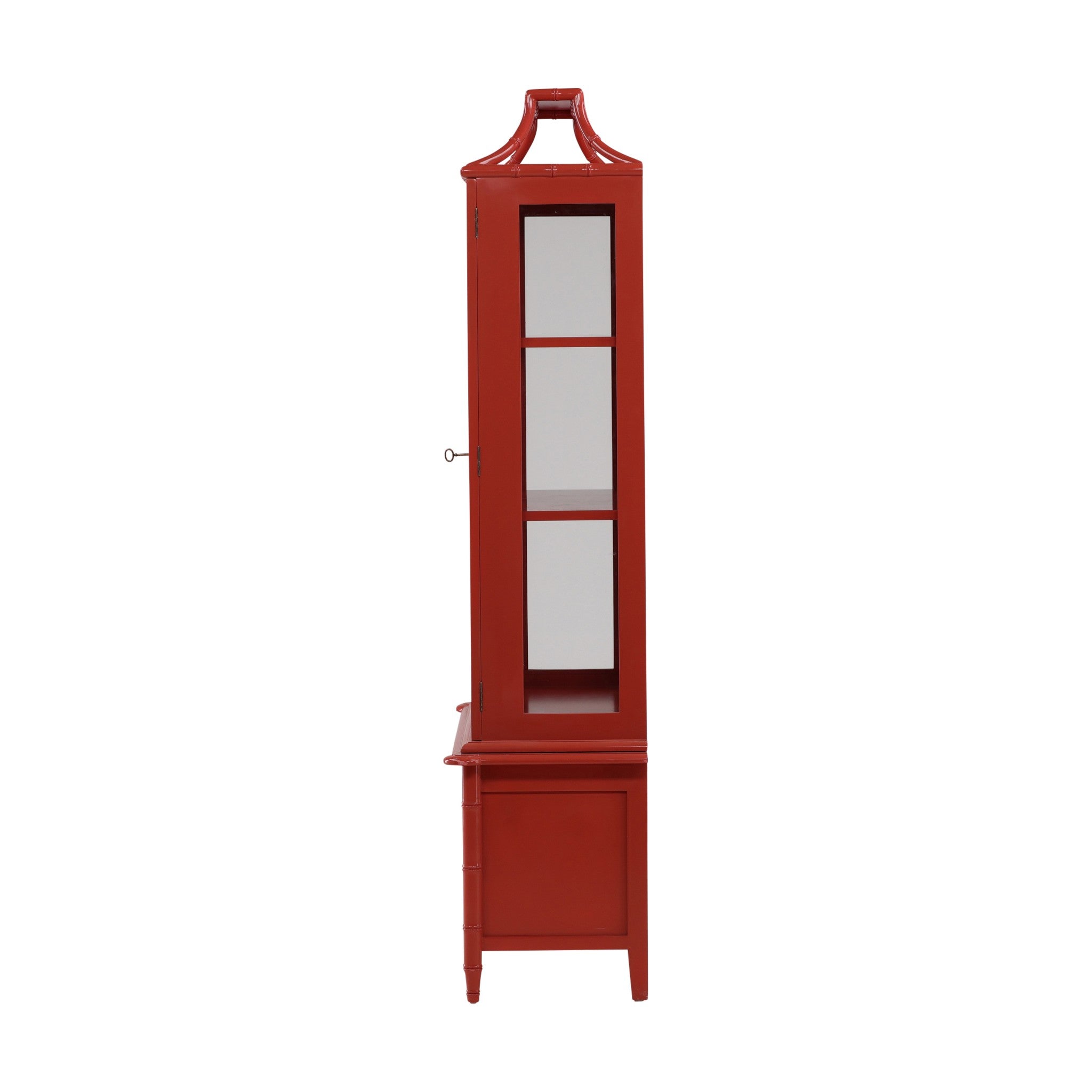 Simla Faux Bamboo Painted Wood Display Cabinet - Wisteria