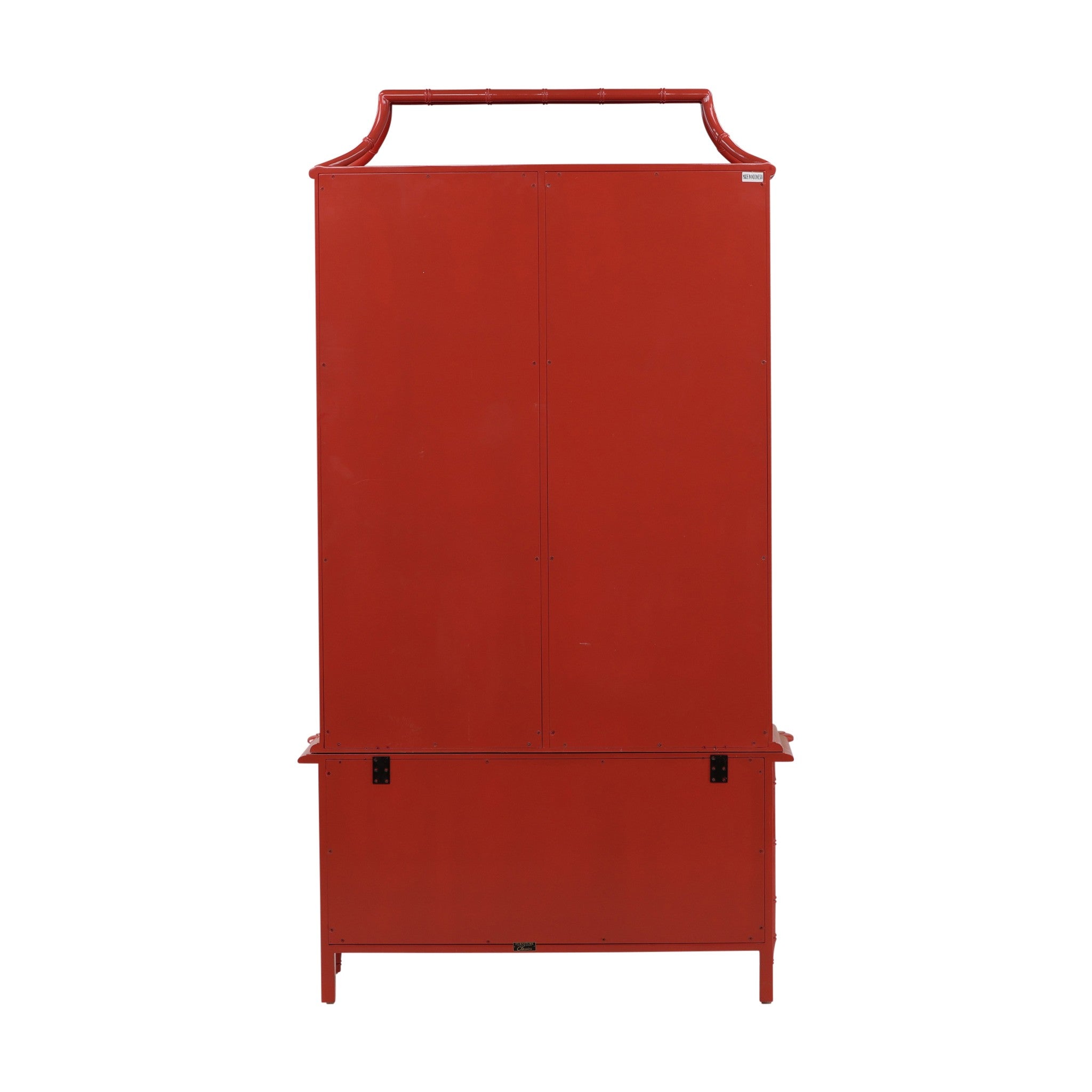Simla Faux Bamboo Painted Wood Display Cabinet - Wisteria