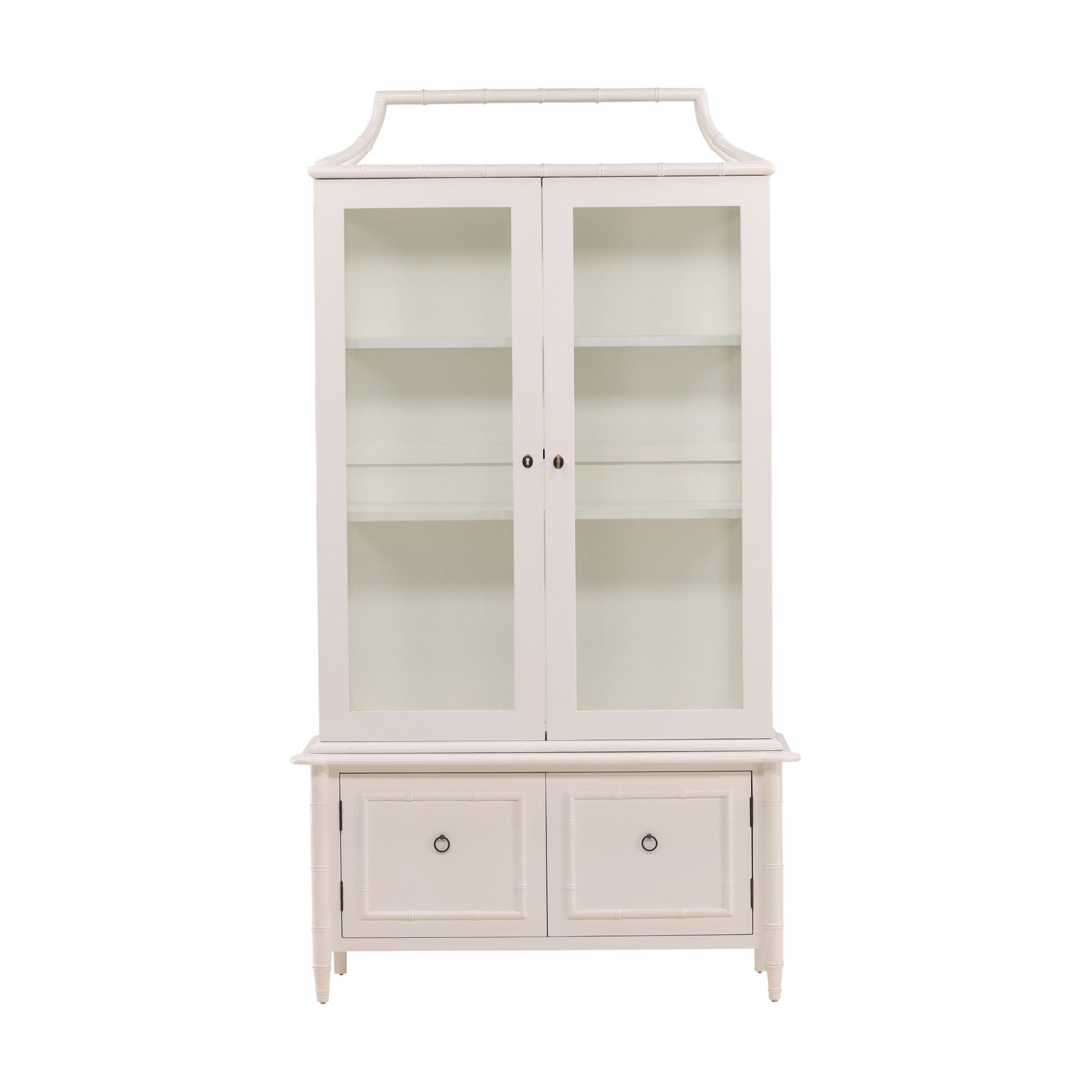 Simla Faux Bamboo Painted Wood Display Cabinet - Wisteria