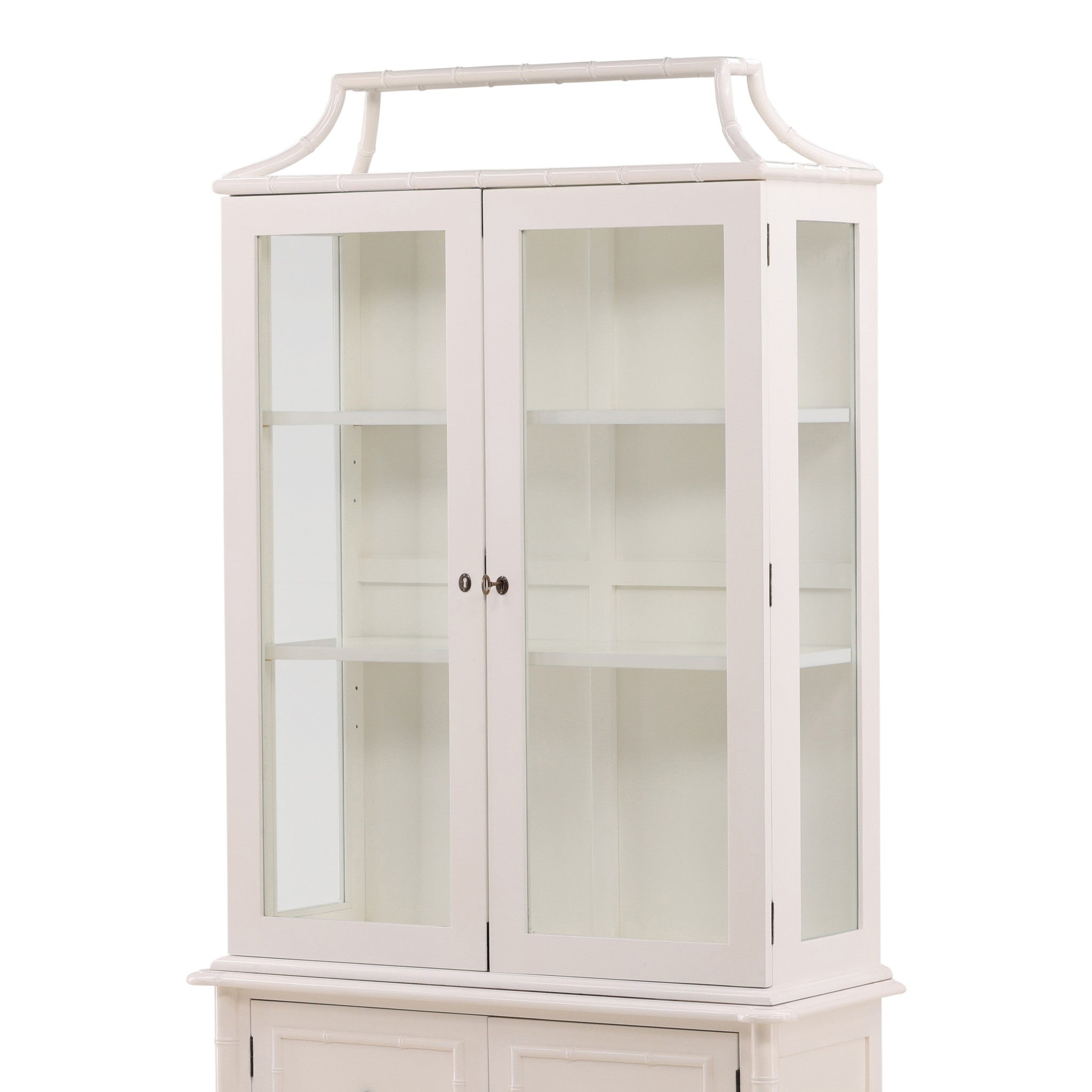 Simla Faux Bamboo Painted Wood Display Cabinet - Wisteria