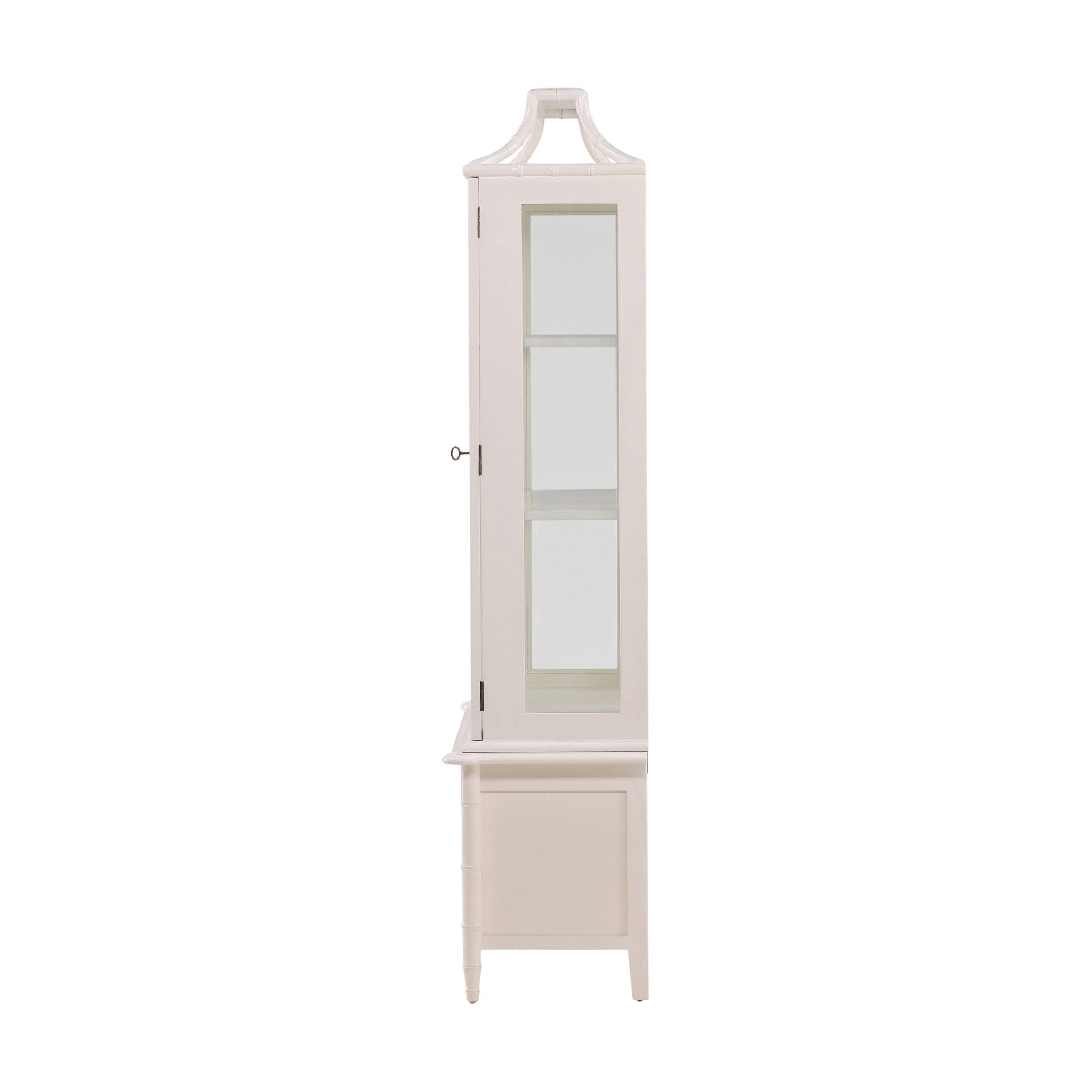 Simla Faux Bamboo Painted Wood Display Cabinet - Wisteria