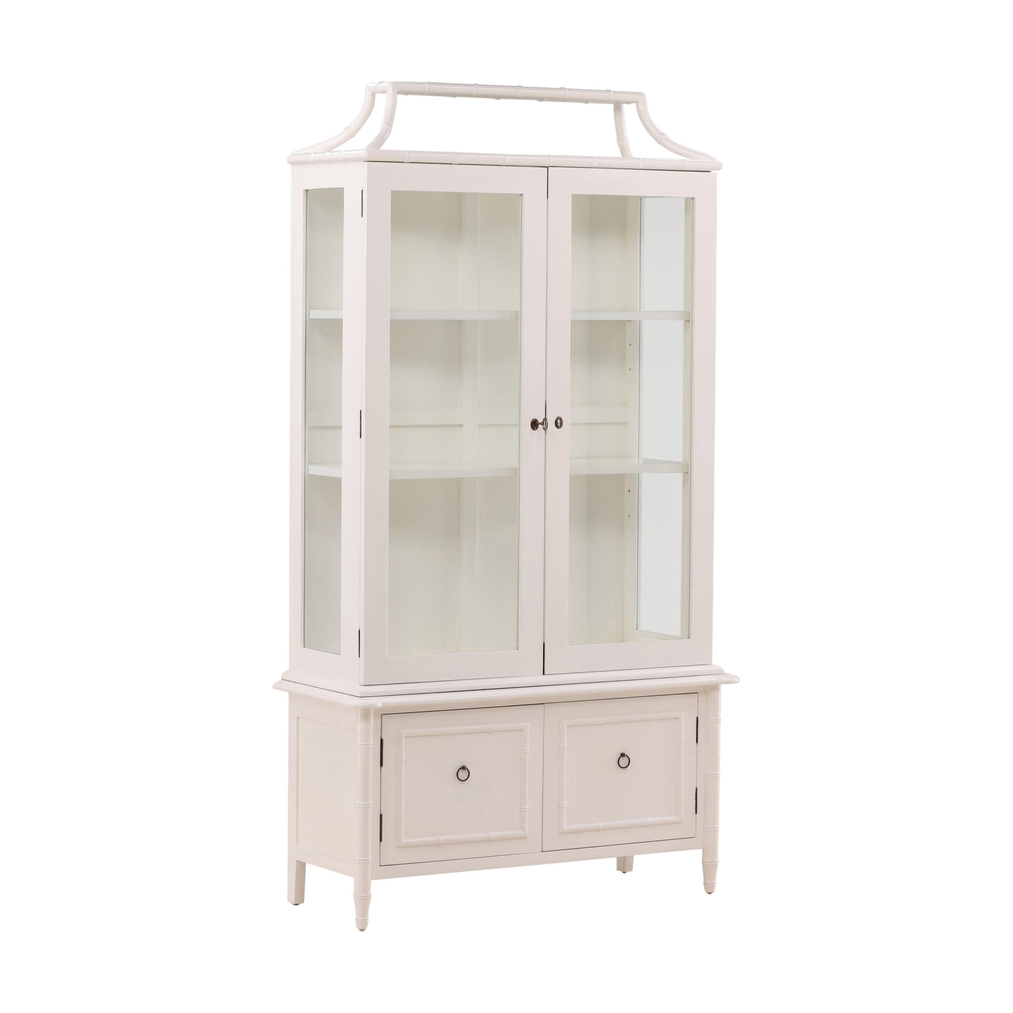 Simla Faux Bamboo Painted Wood Display Cabinet - Wisteria