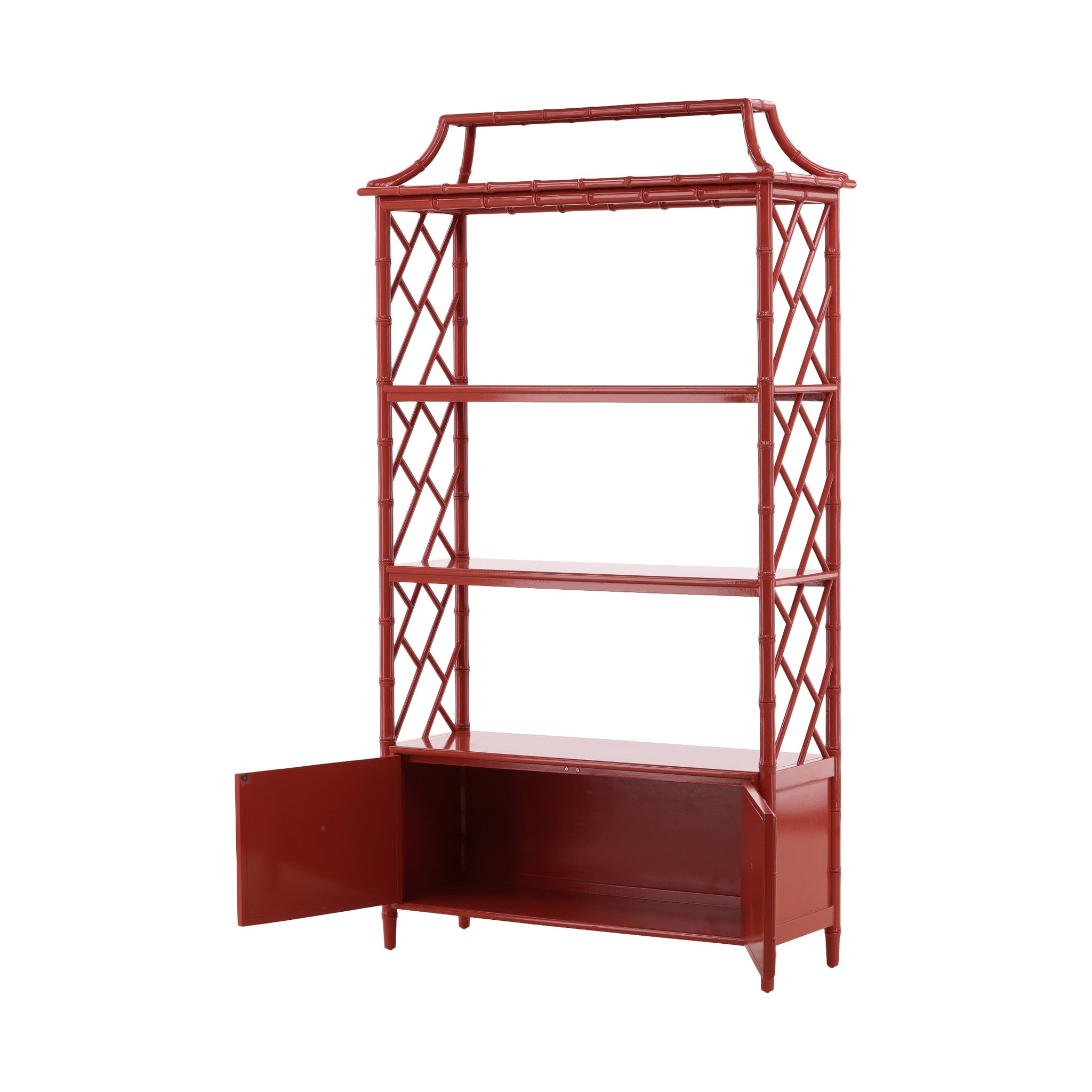 Hebei Faux Bamboo Etagere with Cabinet - Wisteria