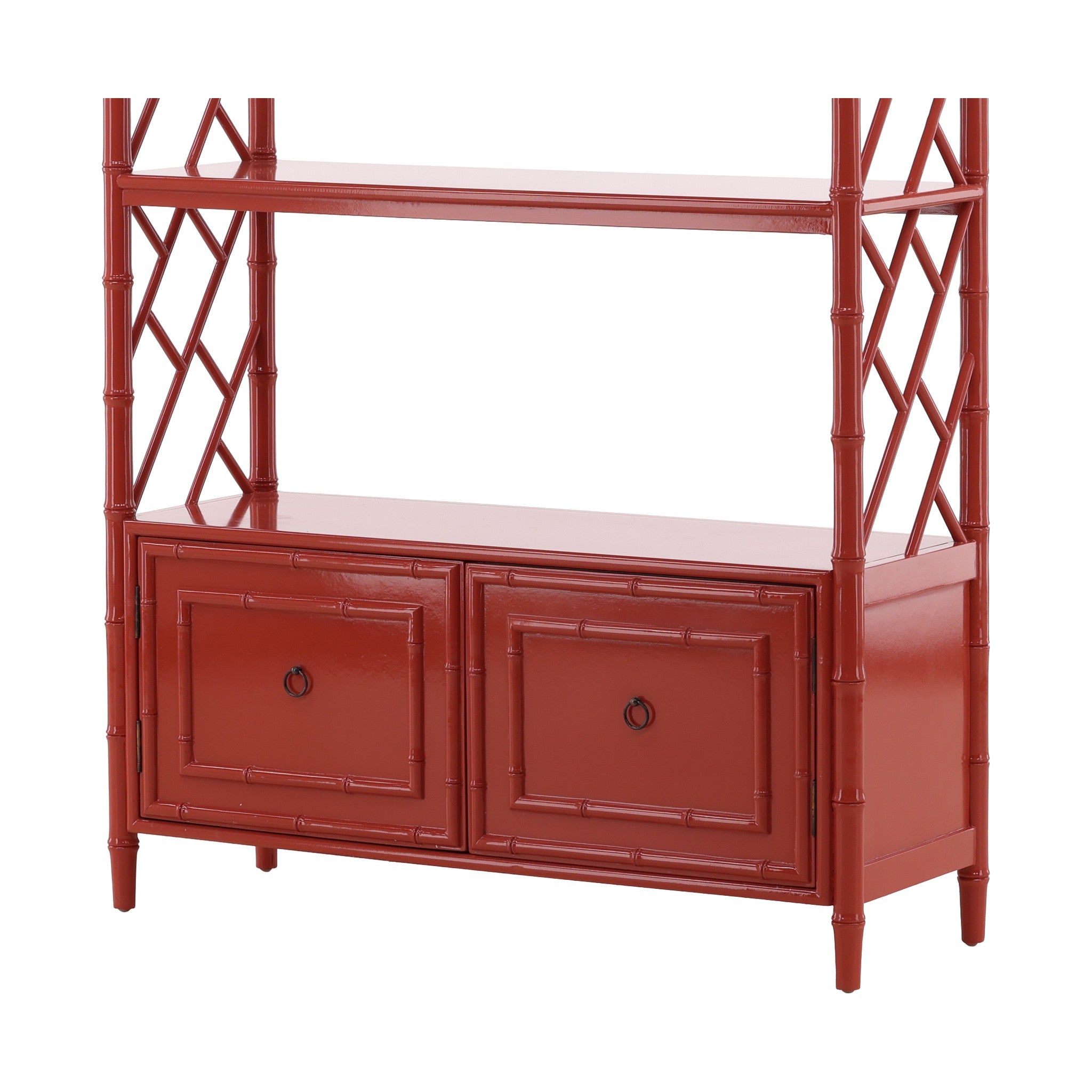 Hebei Faux Bamboo Etagere with Cabinet - Wisteria