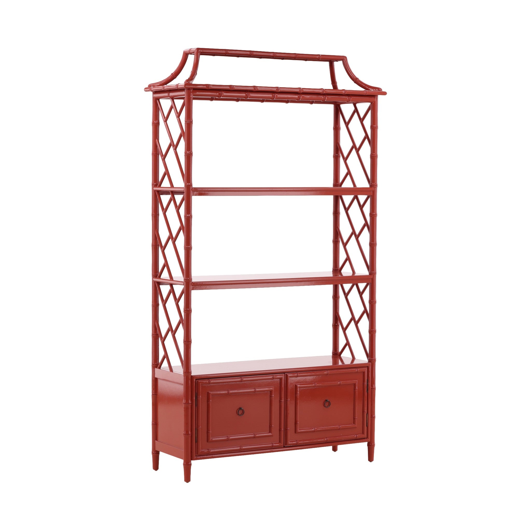 Hebei Faux Bamboo Etagere with Cabinet - Wisteria