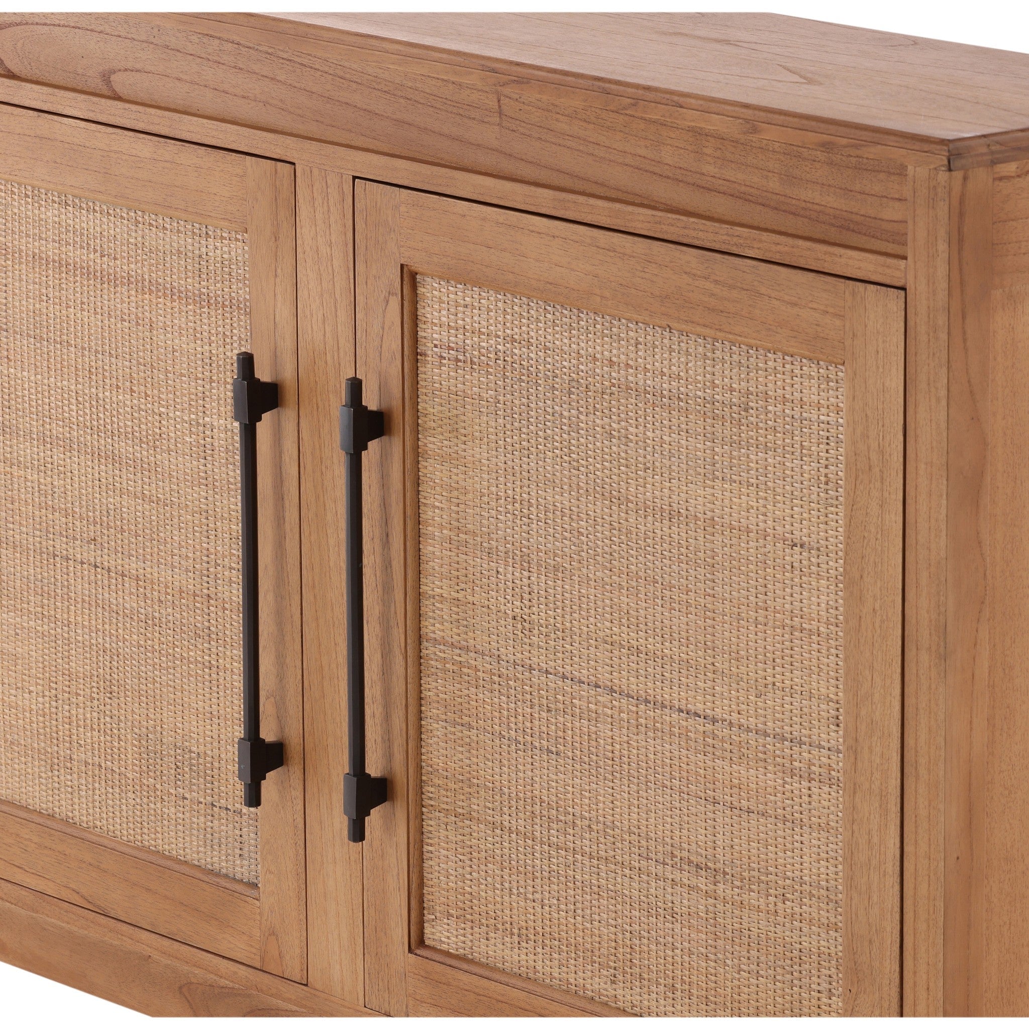 Amed Woven Rattan and Mahogany Sideboard - Wisteria