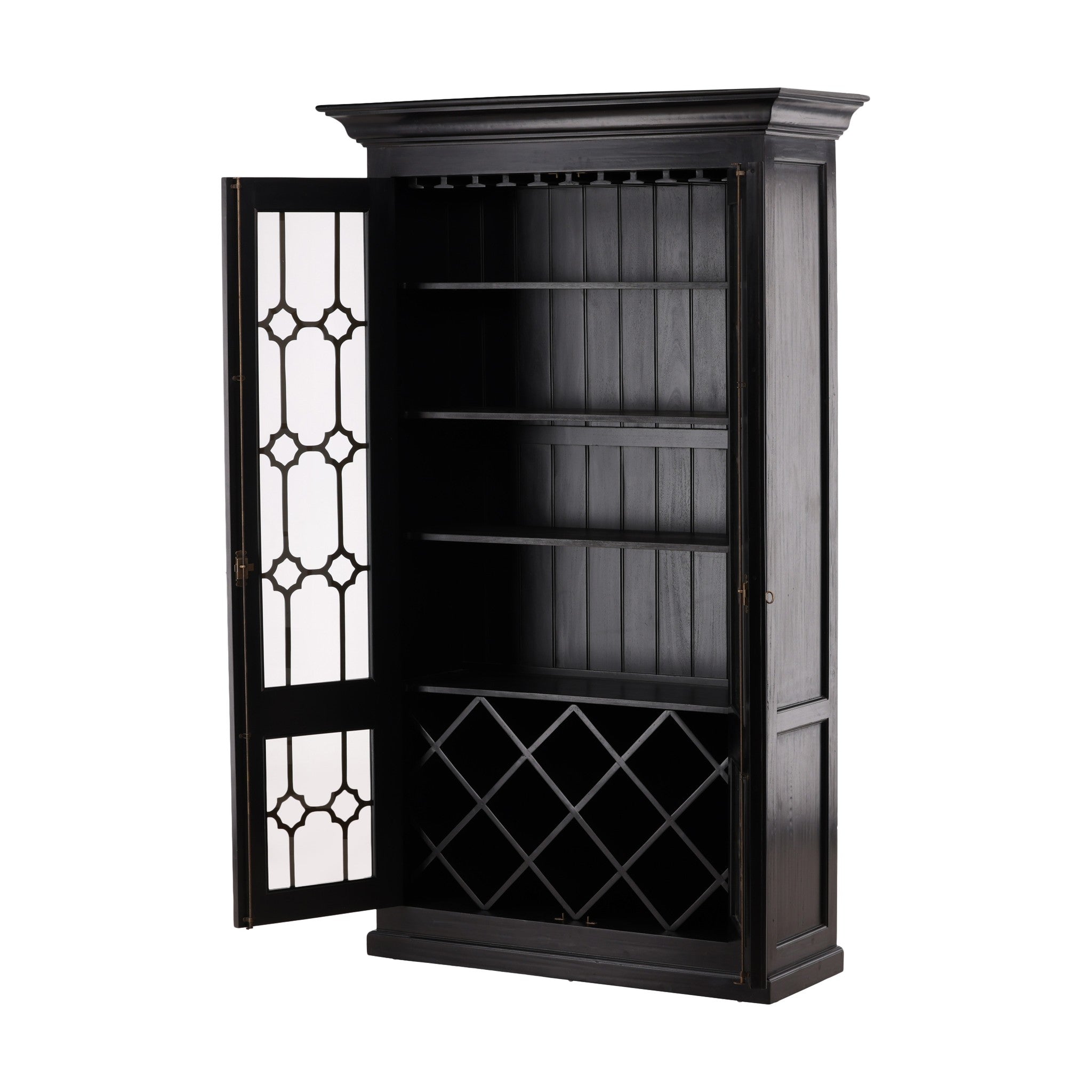 Ripon Quatrefoil Wood and Glass Cabinet - Wisteria