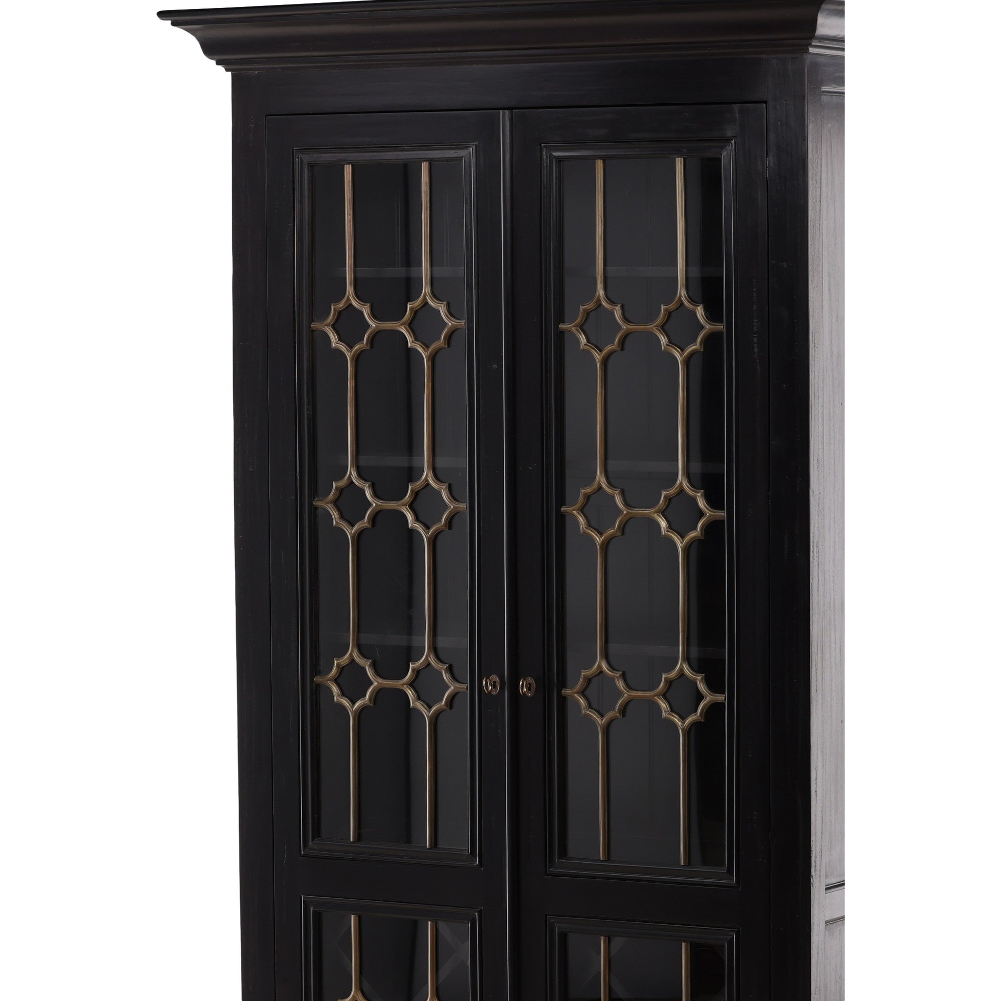 Ripon Quatrefoil Wood and Glass Cabinet - Wisteria