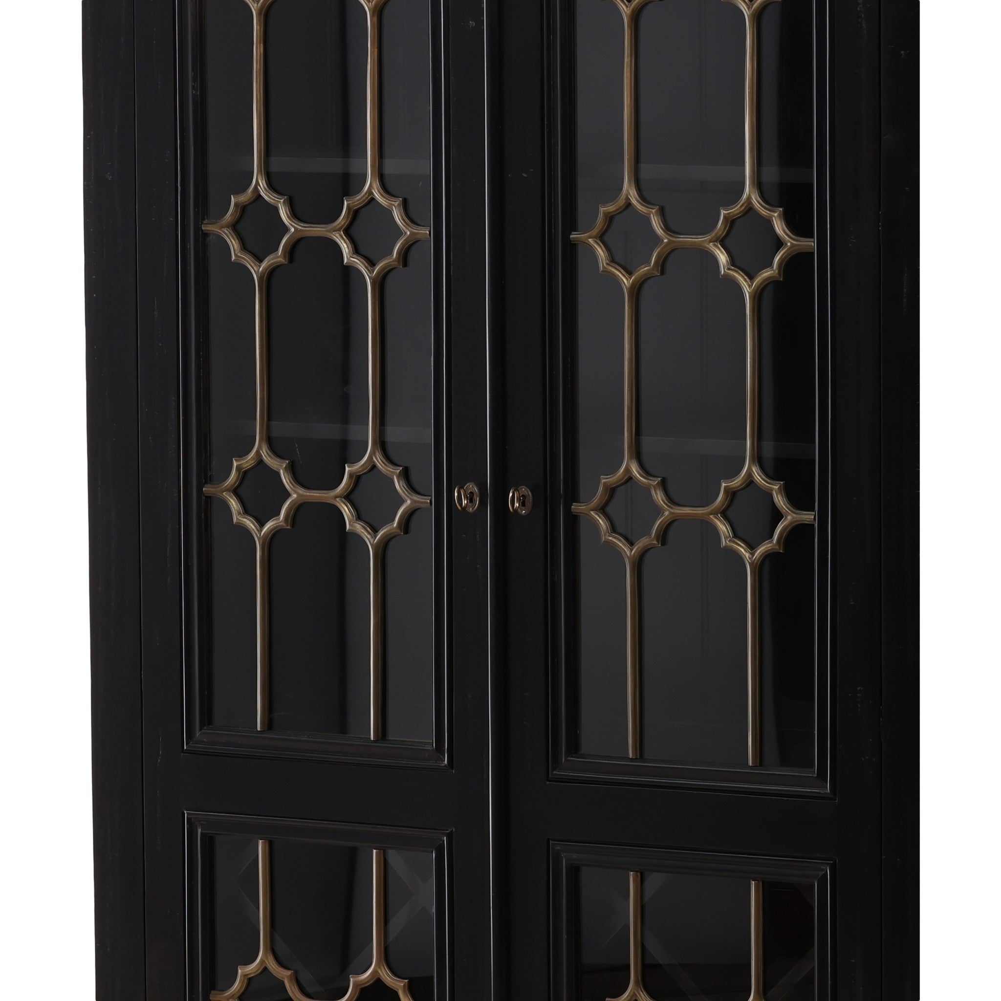 Ripon Quatrefoil Wood and Glass Cabinet - Wisteria