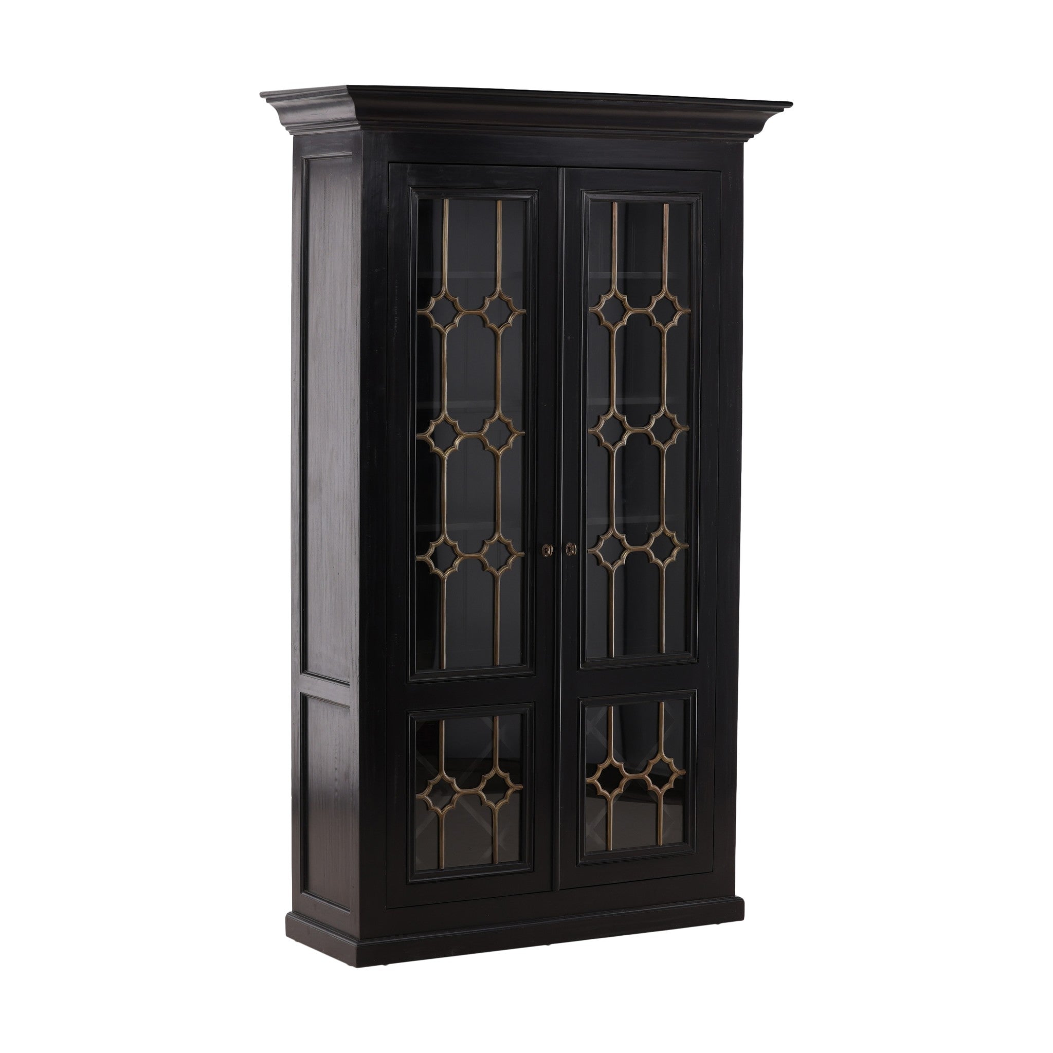 Ripon Quatrefoil Wood and Glass Cabinet - Wisteria
