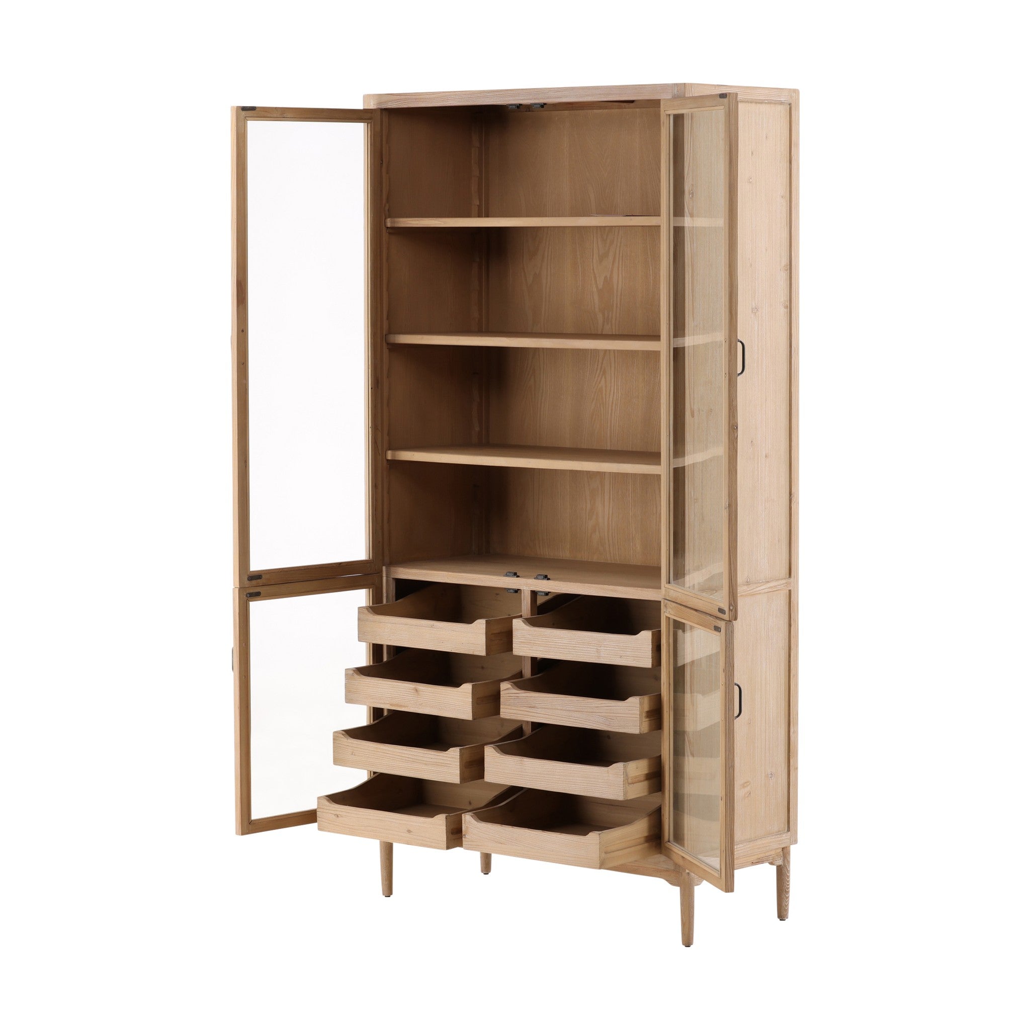 Troy Recycled Pine and Glass Display Cabinet - Wisteria