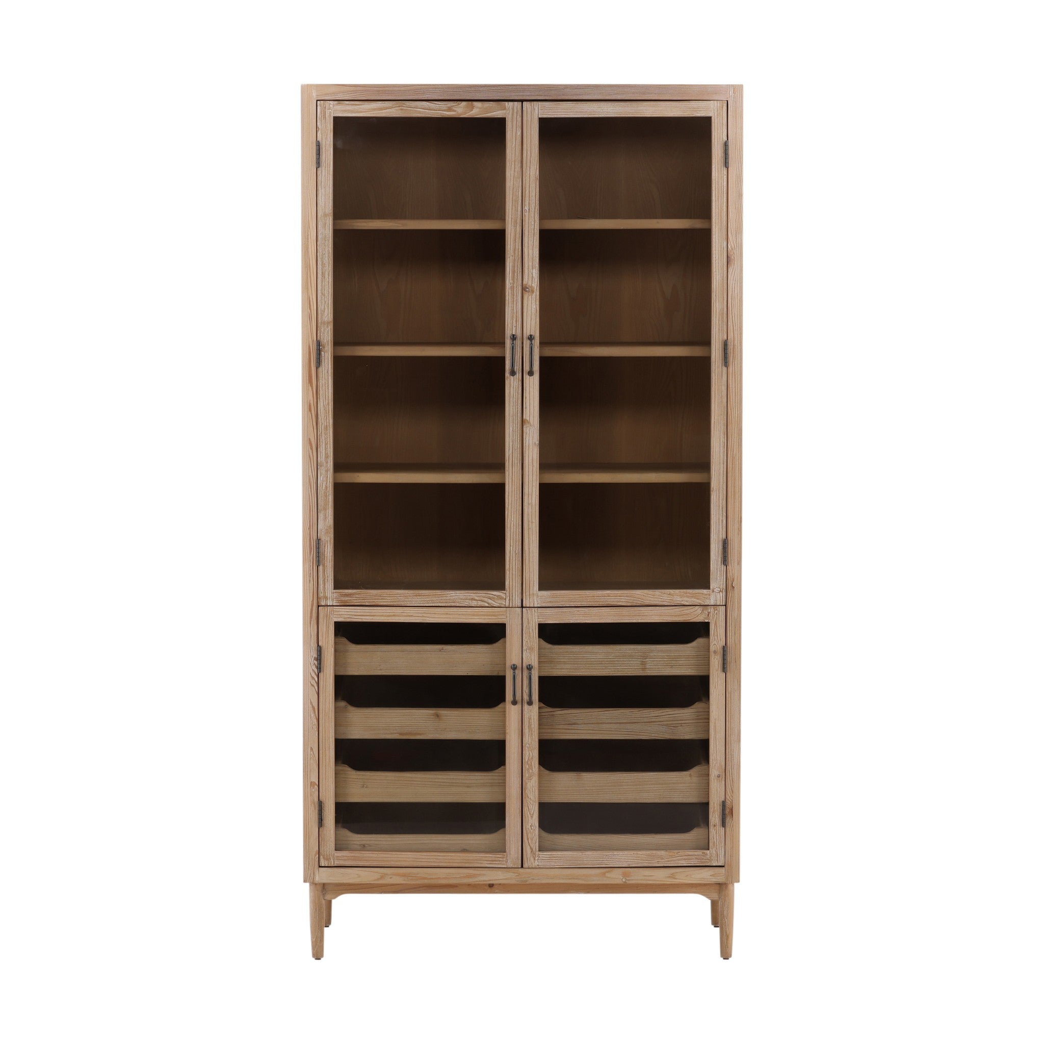 Troy Recycled Pine and Glass Display Cabinet - Wisteria