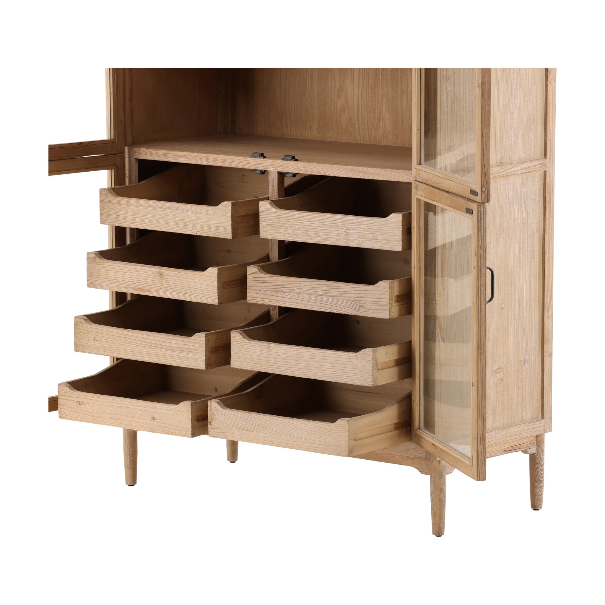 Troy Recycled Pine and Glass Display Cabinet - Wisteria