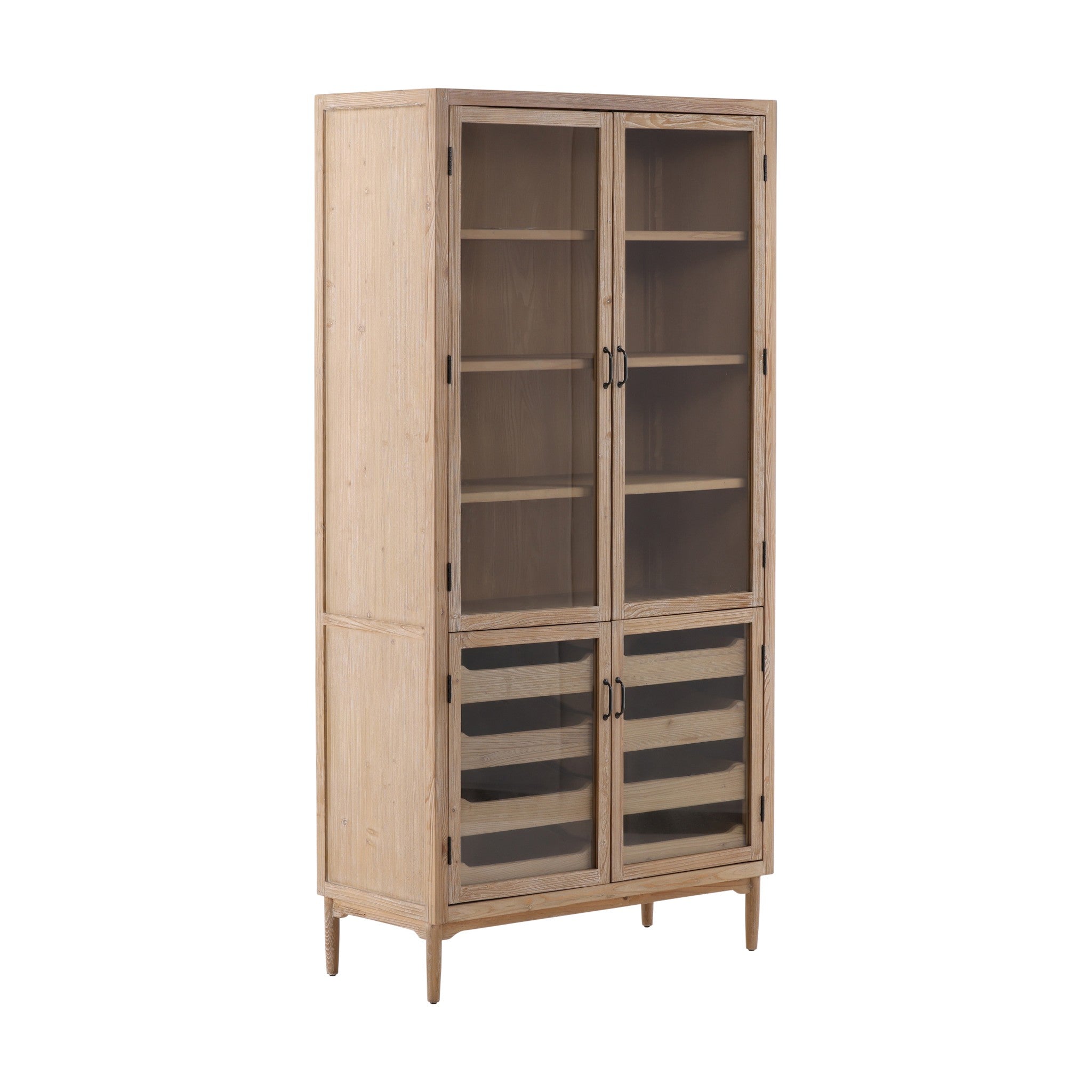 Troy Recycled Pine and Glass Display Cabinet - Wisteria