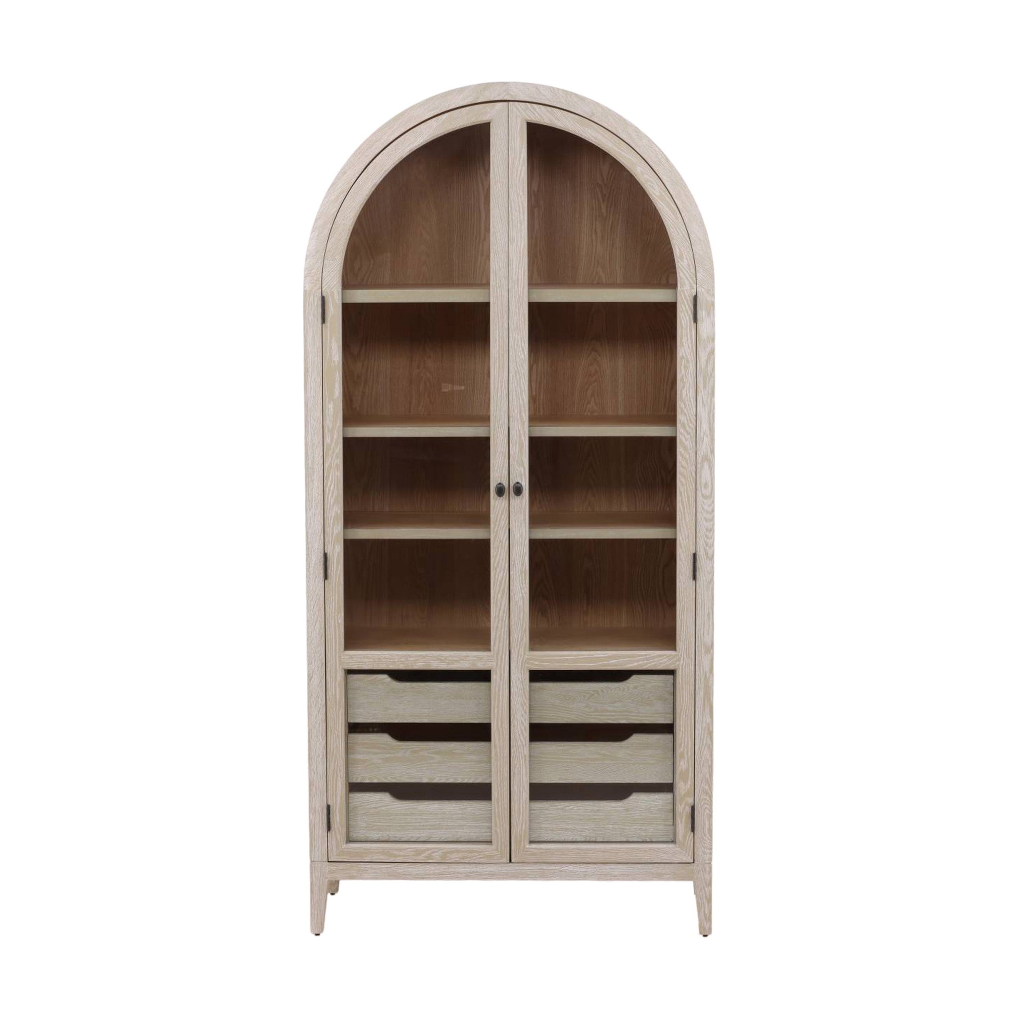 Leuven Oak and Glass Display Cabinet - Wisteria