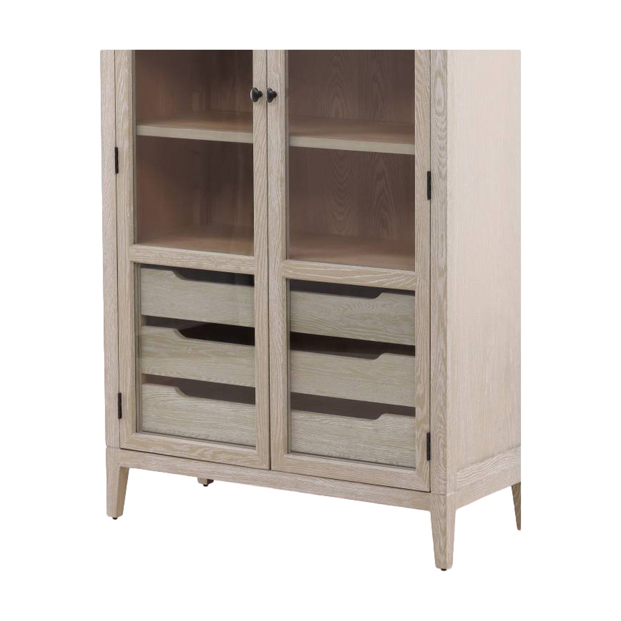 Leuven Oak and Glass Display Cabinet - Wisteria