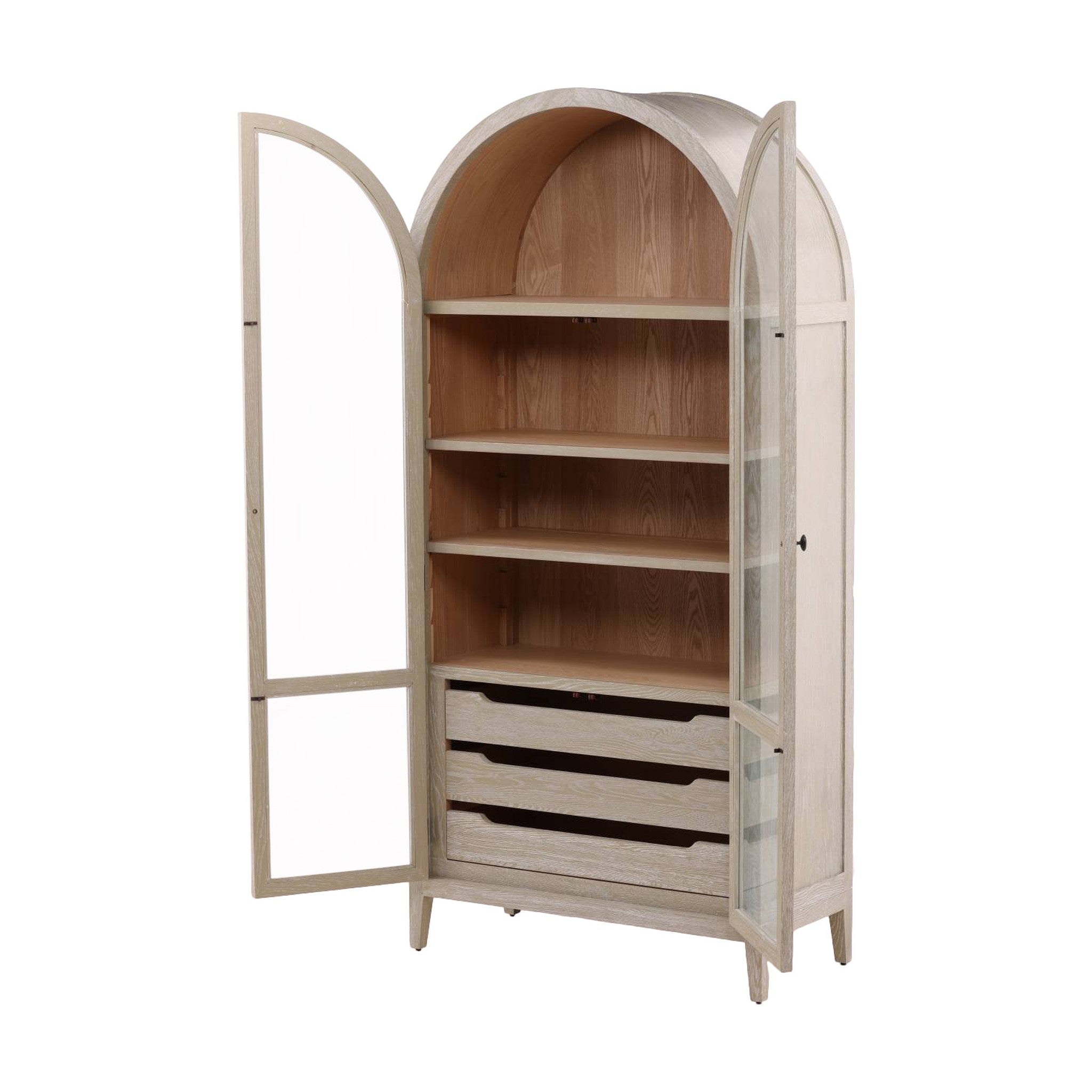 Leuven Oak and Glass Display Cabinet - Wisteria