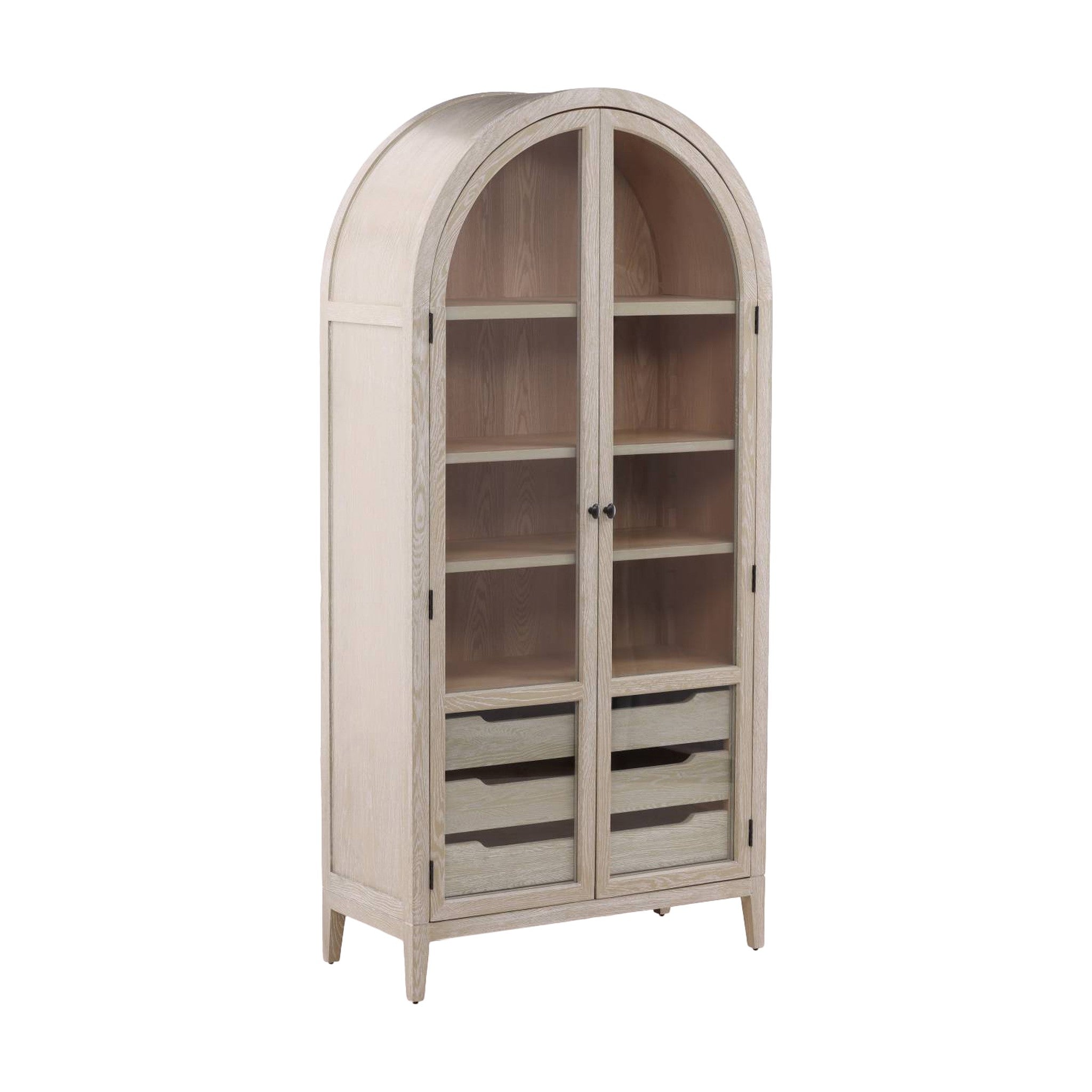 Leuven Oak and Glass Display Cabinet - Wisteria