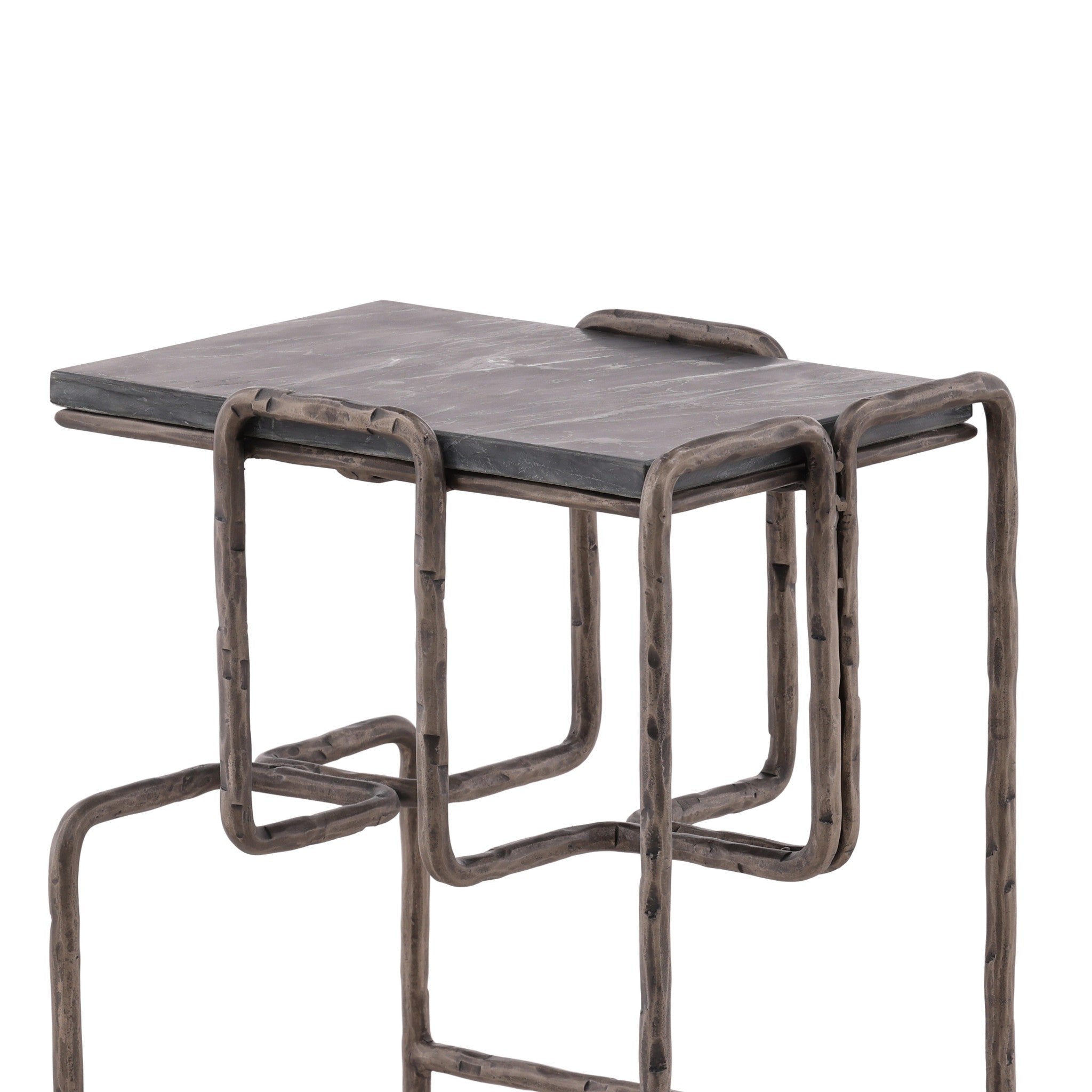 Olbia Geometric Marble Side Table