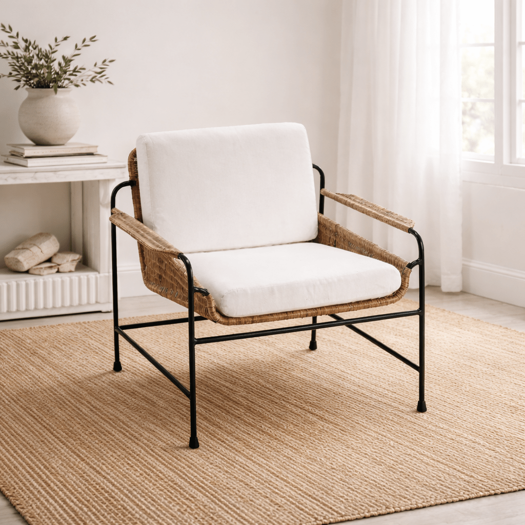 Wicker and White Chair - Wisteria