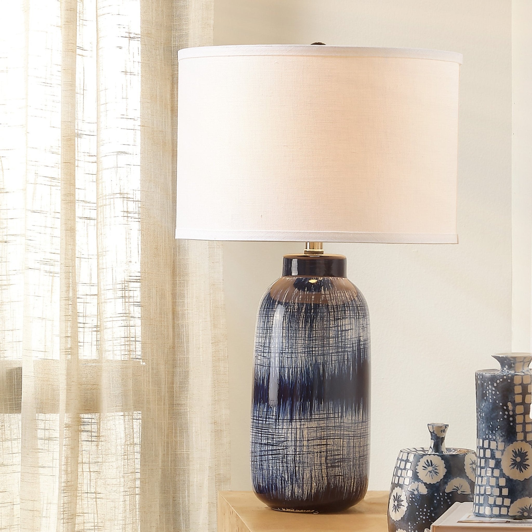 Arion Indigo Ceramic Lamp - Wisteria