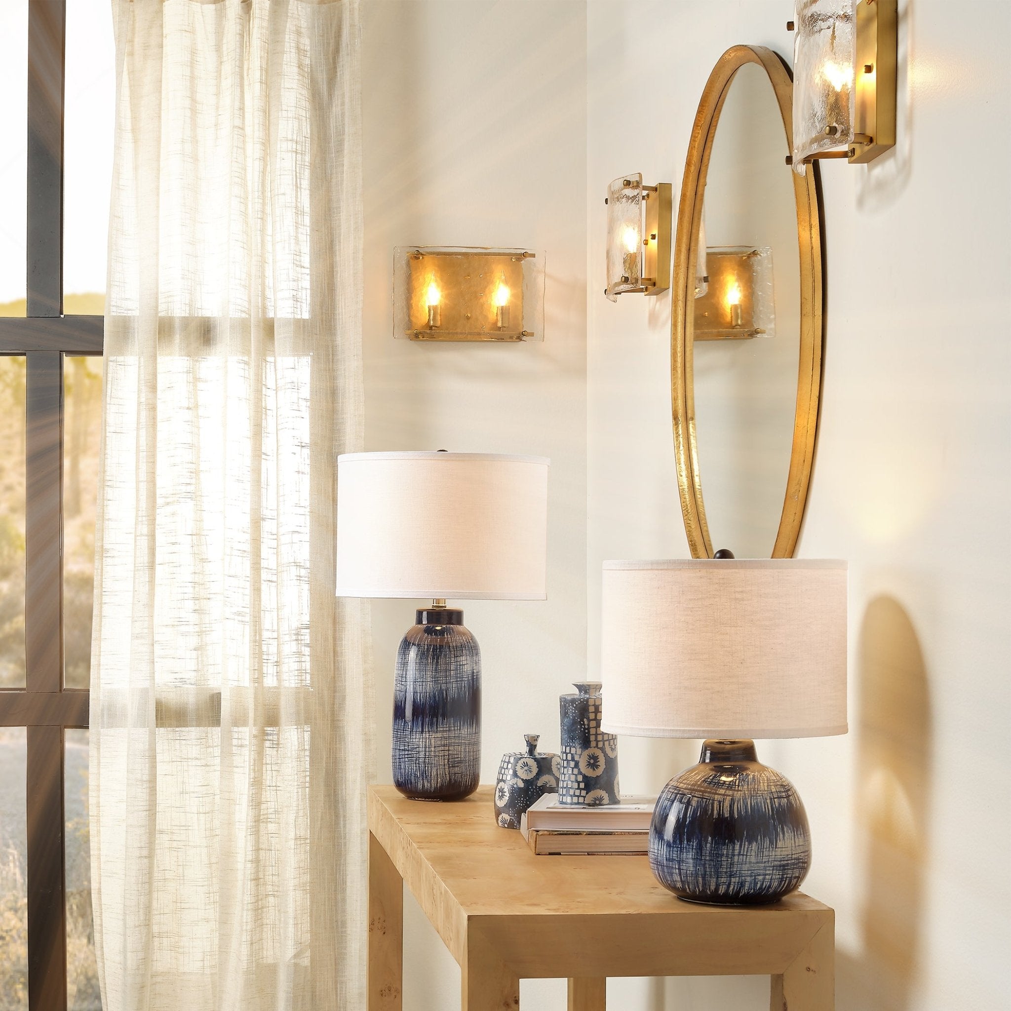Arion Indigo Ceramic Lamp - Wisteria