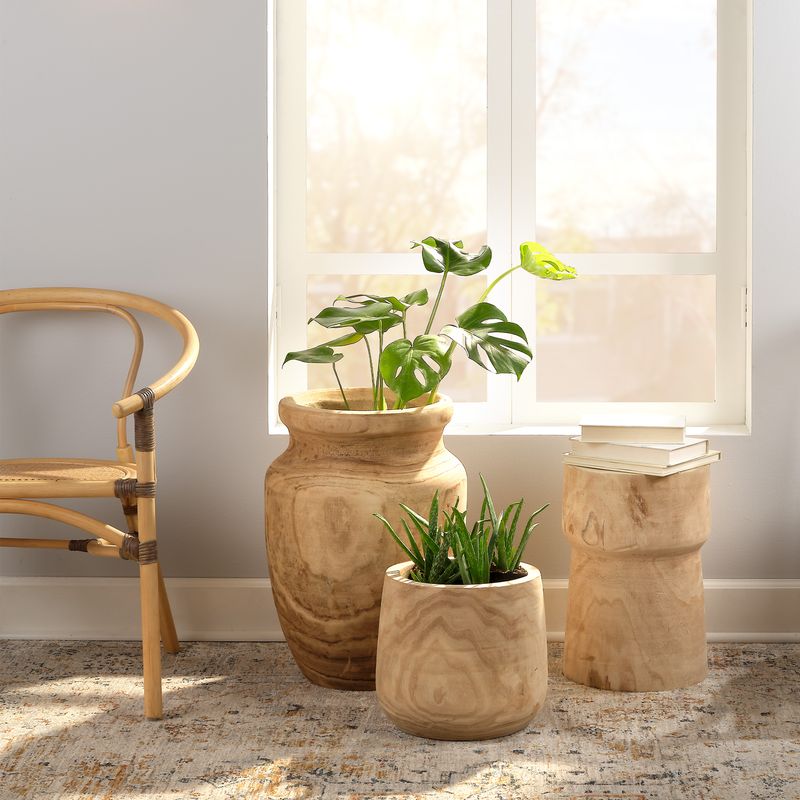 Lykos Hand Carved Wood Vase - Wisteria