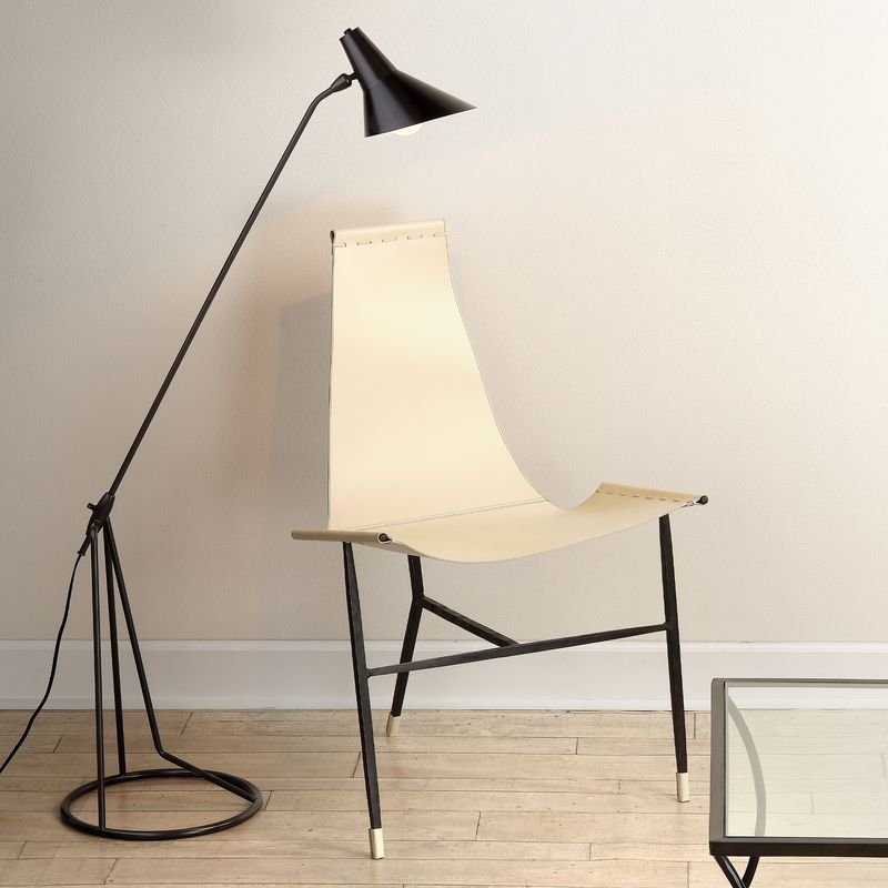 Ianthe Leather Sling Chair - Wisteria