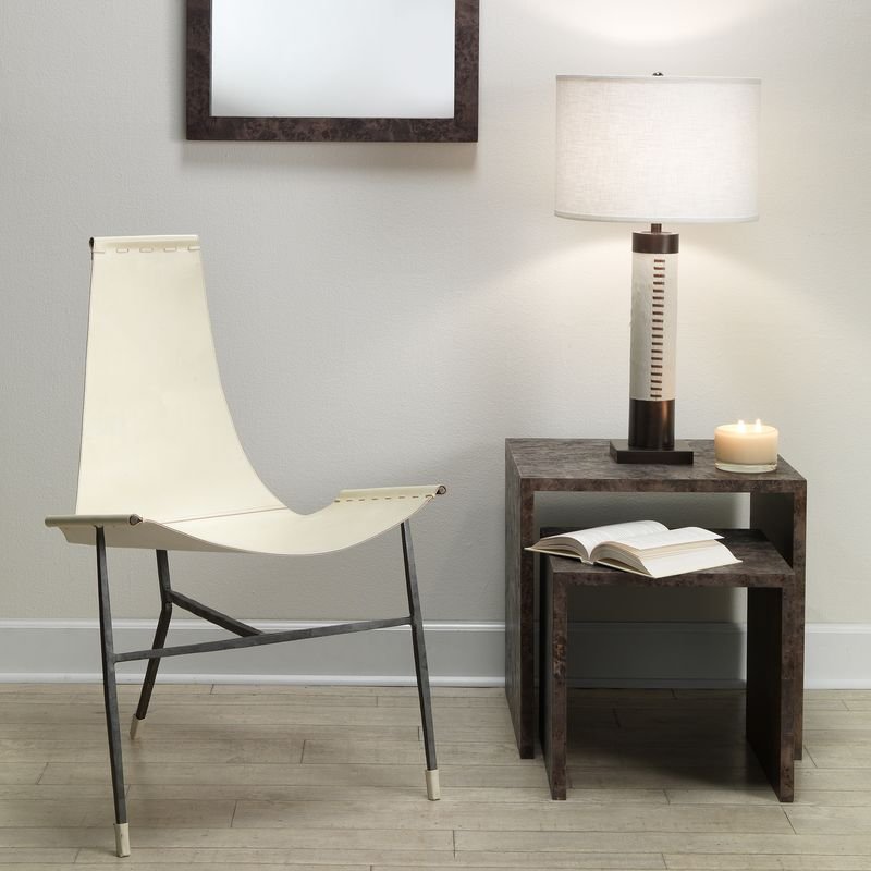 Ianthe Leather Sling Chair - Wisteria