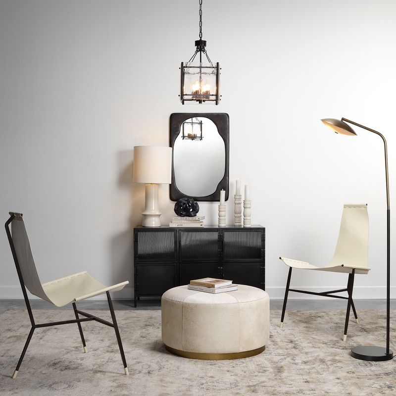 Ianthe Leather Sling Chair - Wisteria