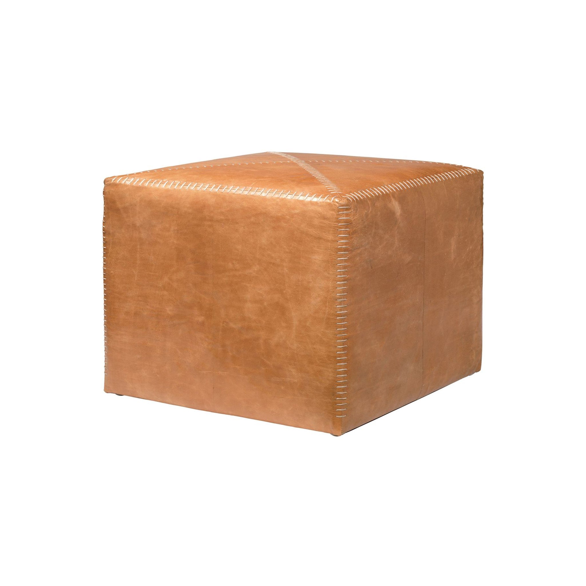 Hollus Leather Ottoman - Wisteria